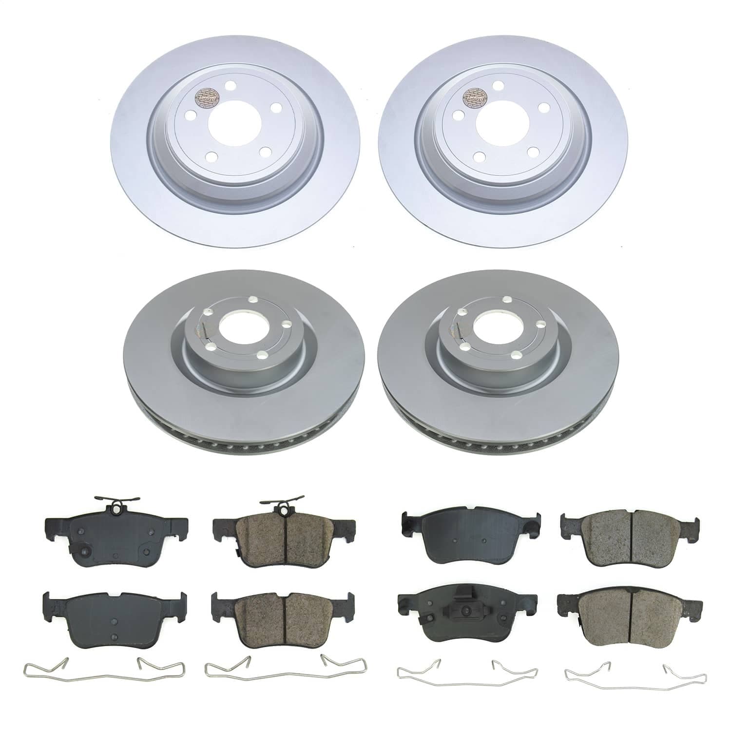 Power Stop - CRK8644 - Front and Rear - Disc Brake Pad and Rotor Kit image 1
