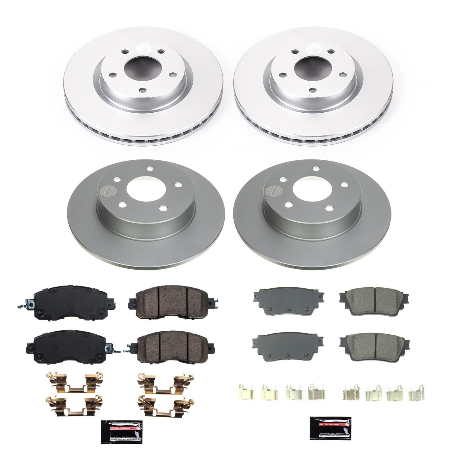 Power Stop - CRK8684 - Front and Rear - Disc Brake Pad and Rotor Kit image 1