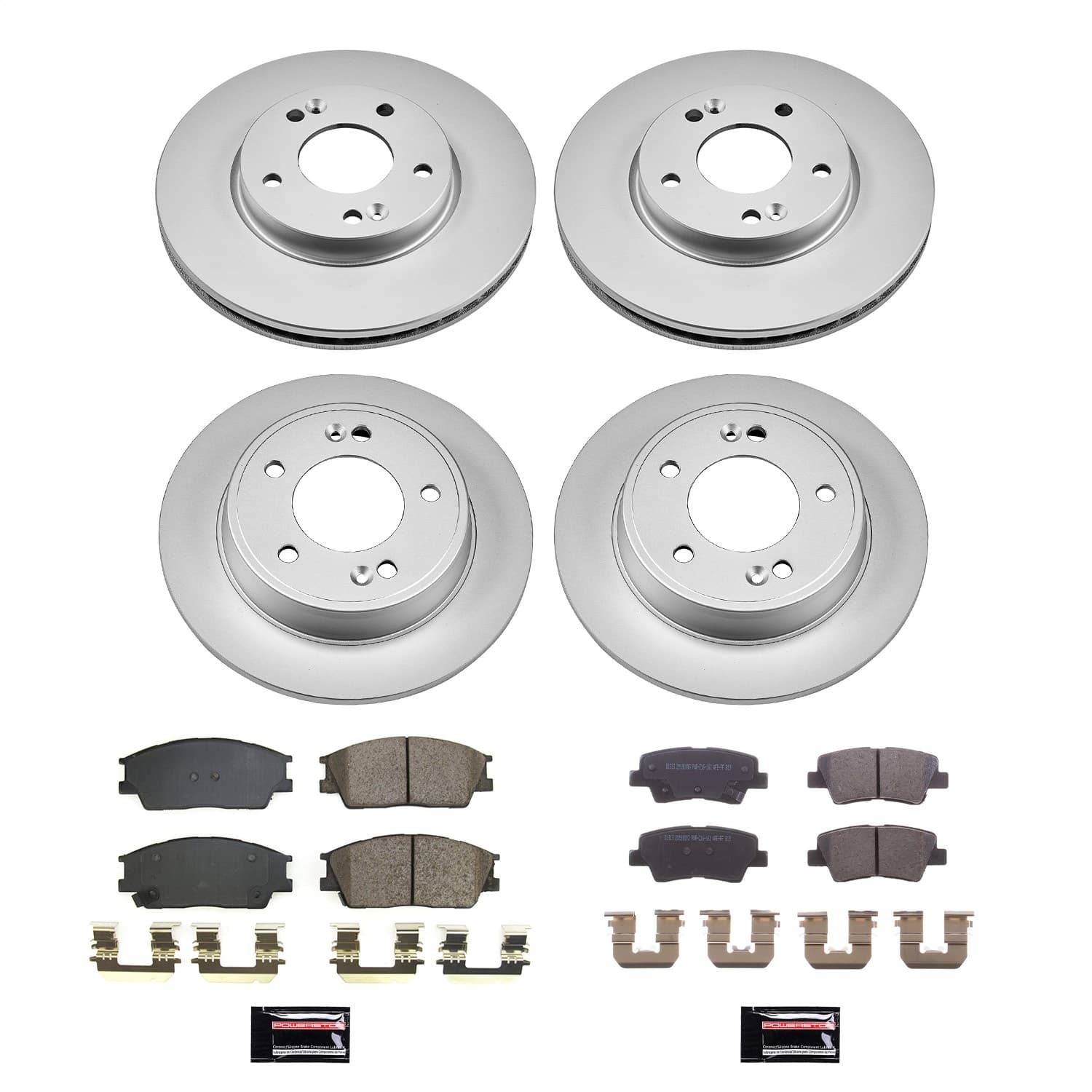 Power Stop - CRK8686 - Front and Rear - Disc Brake Pad and Rotor Kit image 1