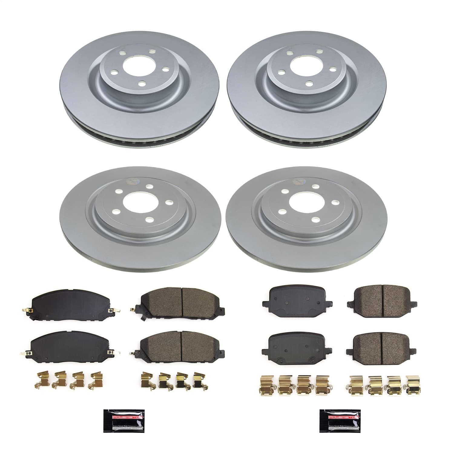 Power Stop - CRK8693 - Front and Rear - Disc Brake Pad and Rotor Kit image 1