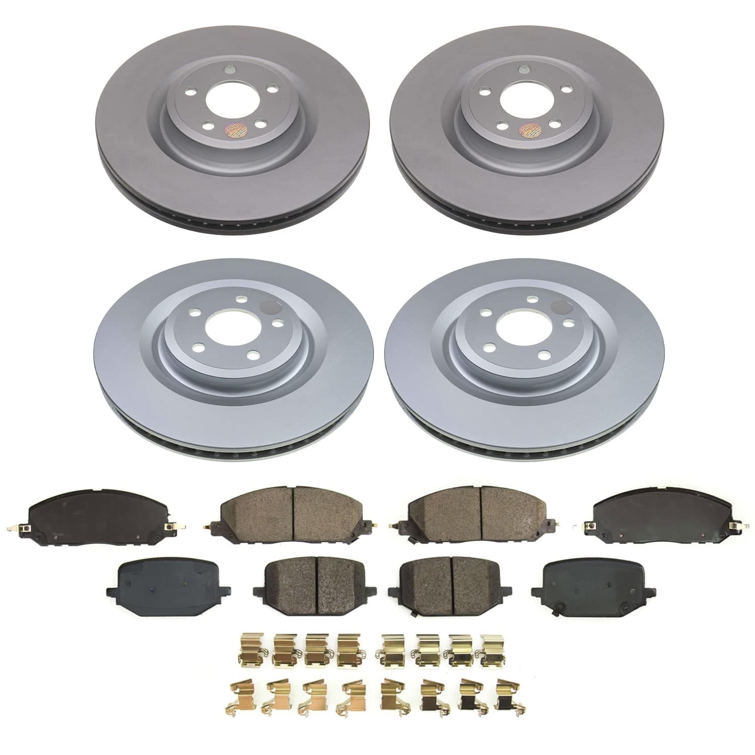 Power Stop - CRK8694 - Front and Rear - Disc Brake Pad and Rotor Kit image 1