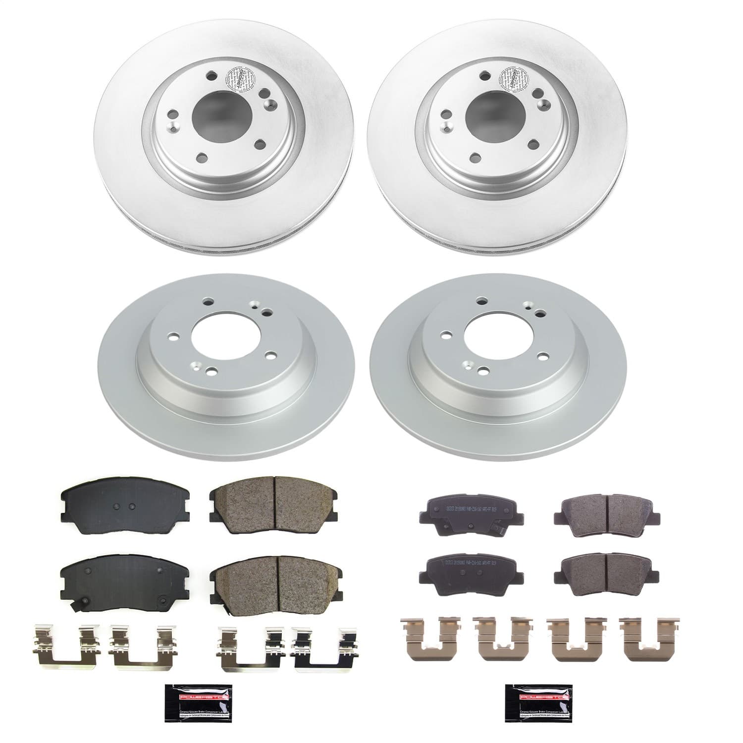 Power Stop - CRK8695 - Front and Rear - Disc Brake Pad and Rotor Kit image 1