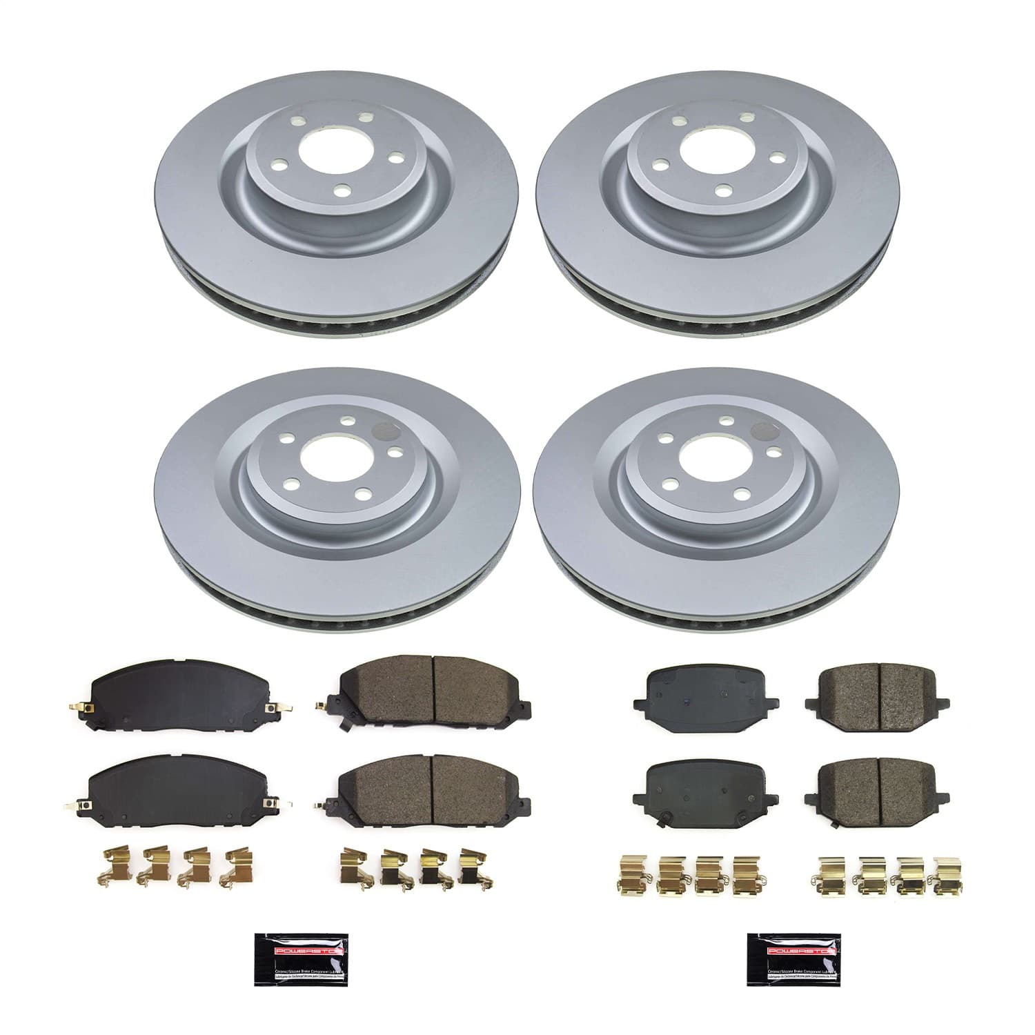 Power Stop - CRK8696 - Front and Rear - Disc Brake Pad and Rotor Kit image 1