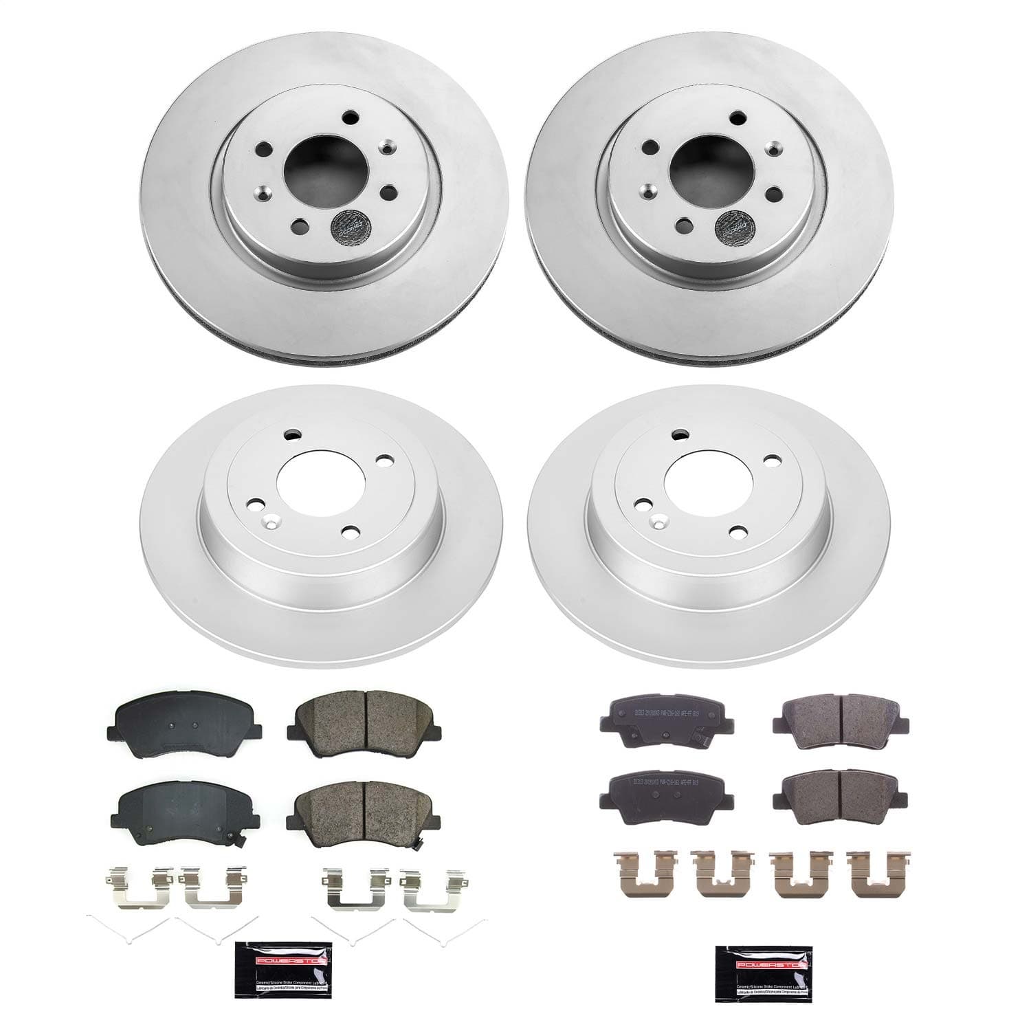 Power Stop - CRK8724 - Front and Rear - Disc Brake Pad and Rotor Kit image 1