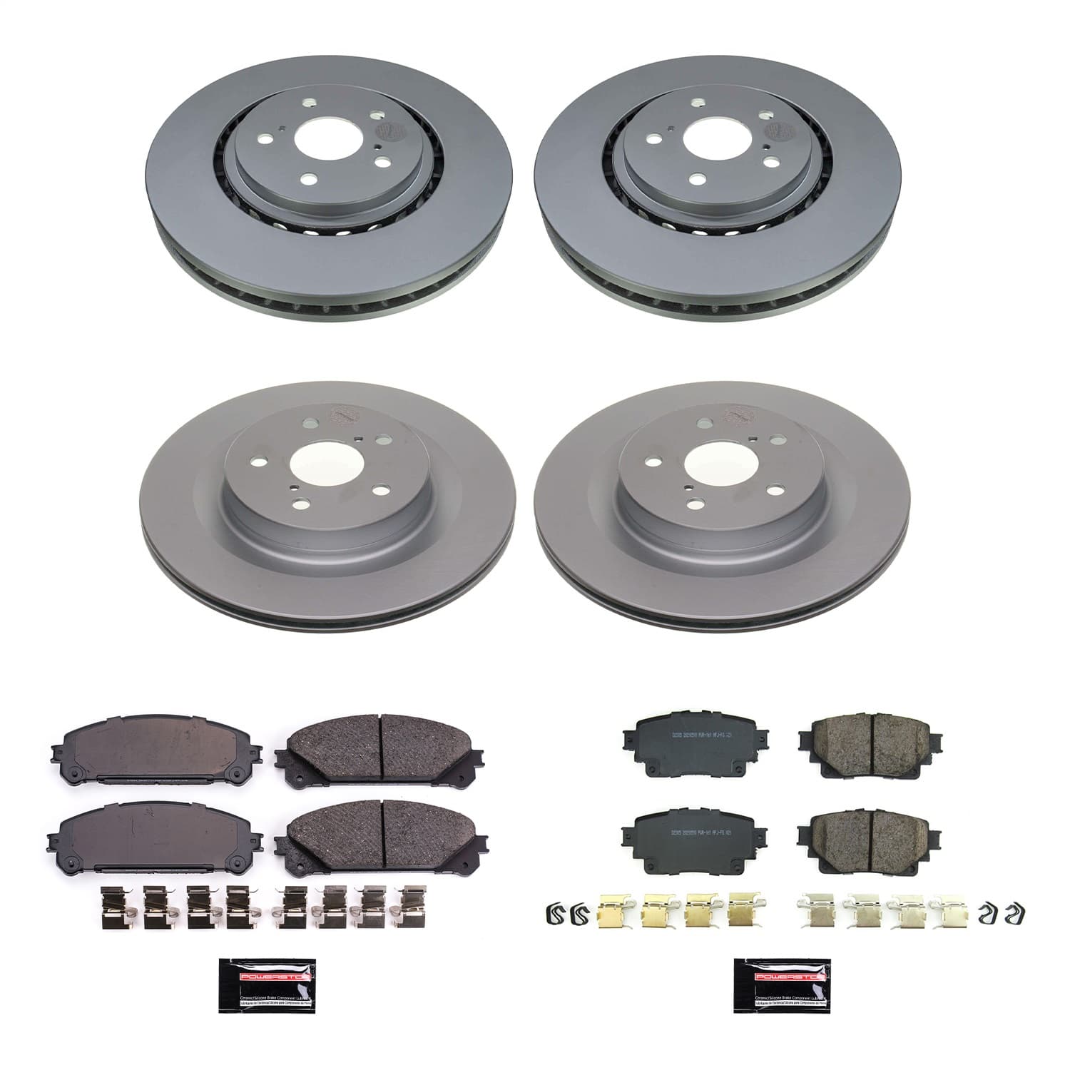 Power Stop - CRK8736 - Front and Rear - Disc Brake Pad and Rotor Kit image 1