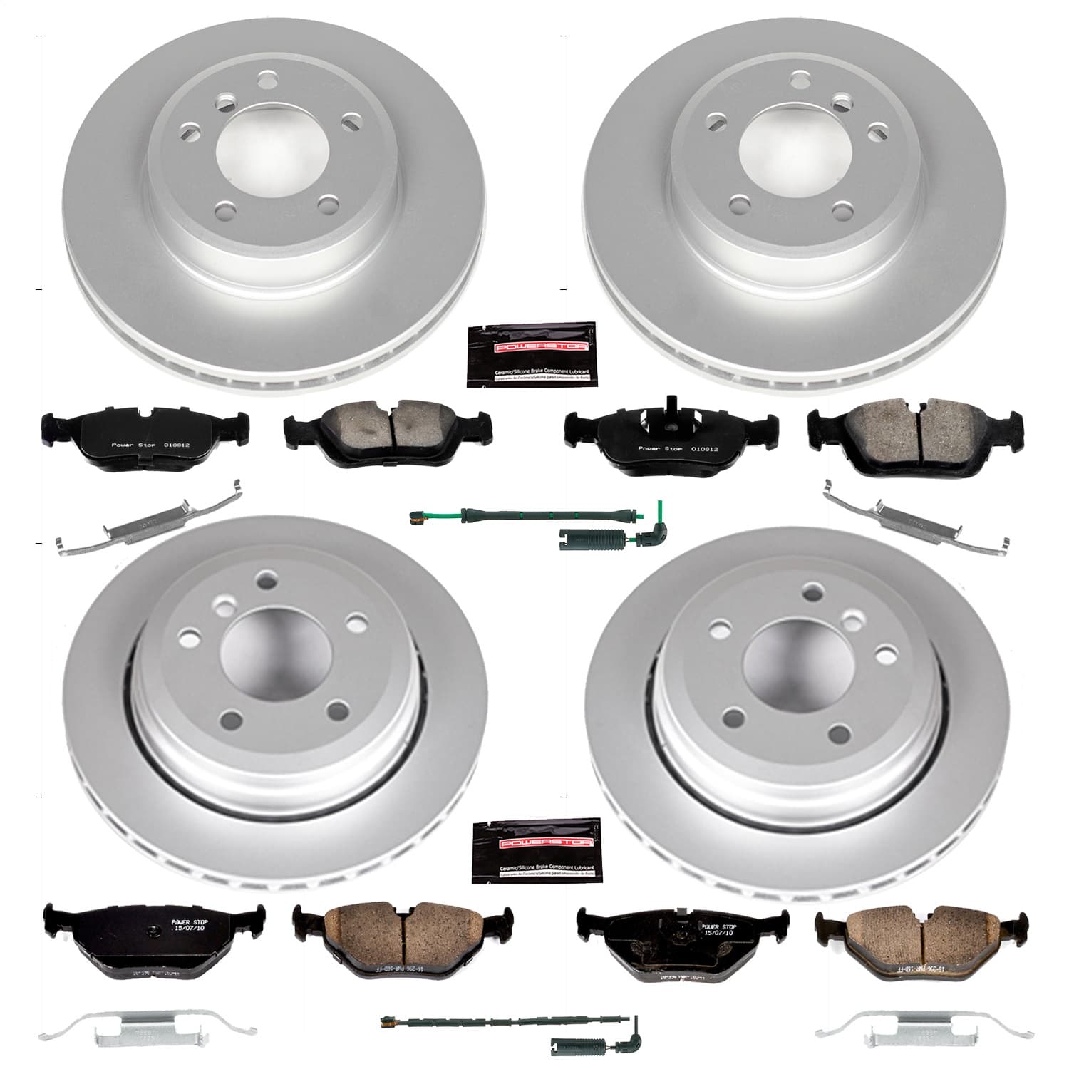Power Stop - CRK874 - Front and Rear - Disc Brake Pad and Rotor Kit image 1