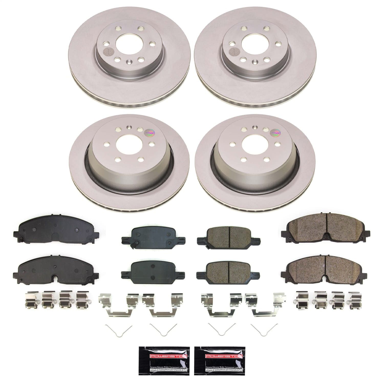 Power Stop - CRK8797 - Front and Rear - Disc Brake Pad and Rotor Kit image 1