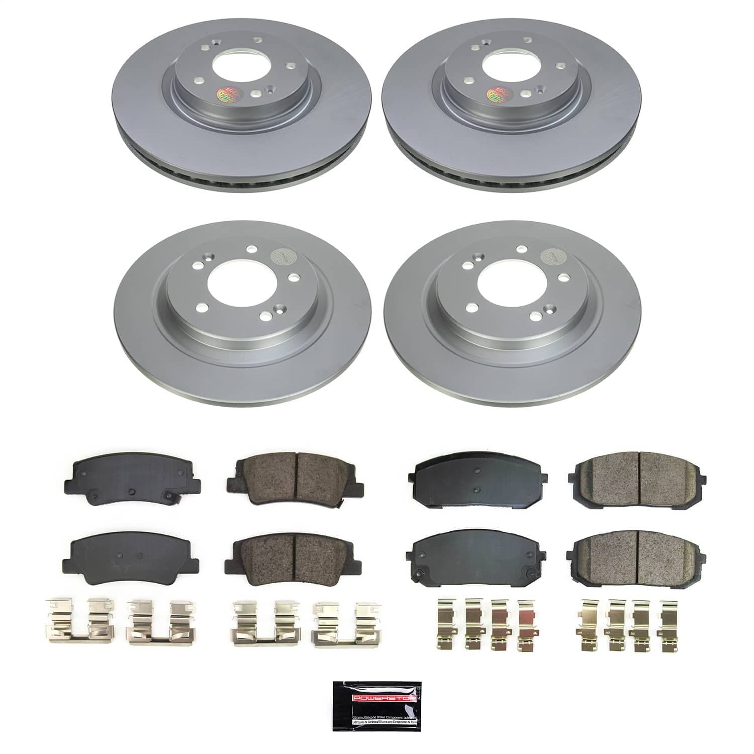 Power Stop - CRK8809 - Front and Rear - Disc Brake Pad and Rotor Kit image 1