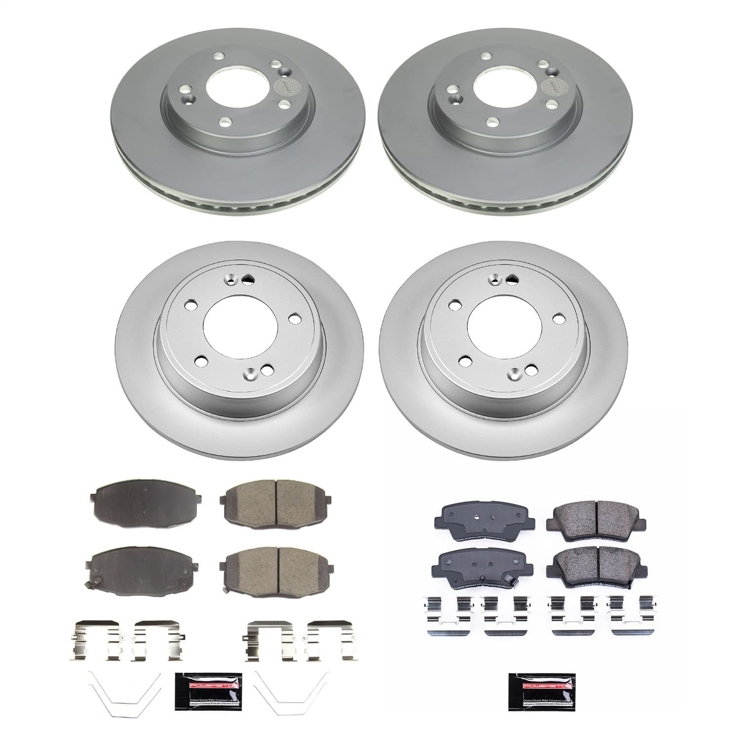 Power Stop - CRK8810 - Front and Rear - Disc Brake Pad and Rotor Kit image 1