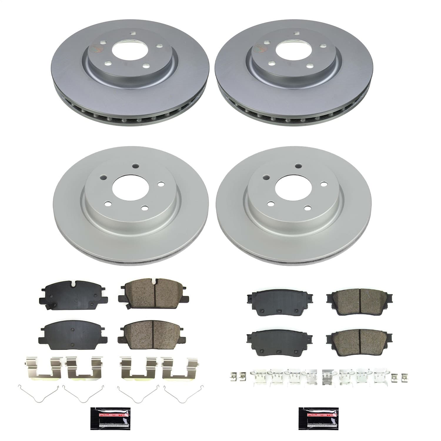 Power Stop - CRK8816 - Front and Rear - Disc Brake Pad and Rotor Kit image 1