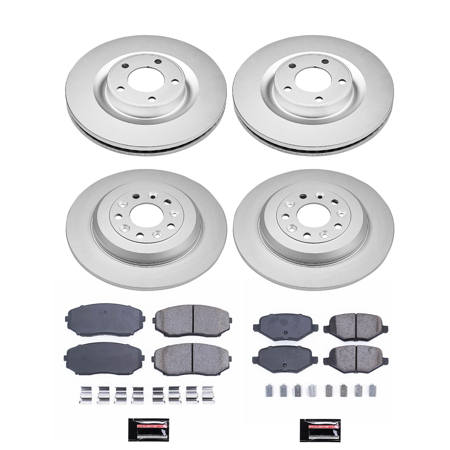 Power Stop - CRK8847 - Front and Rear - Disc Brake Pad and Rotor Kit image 1