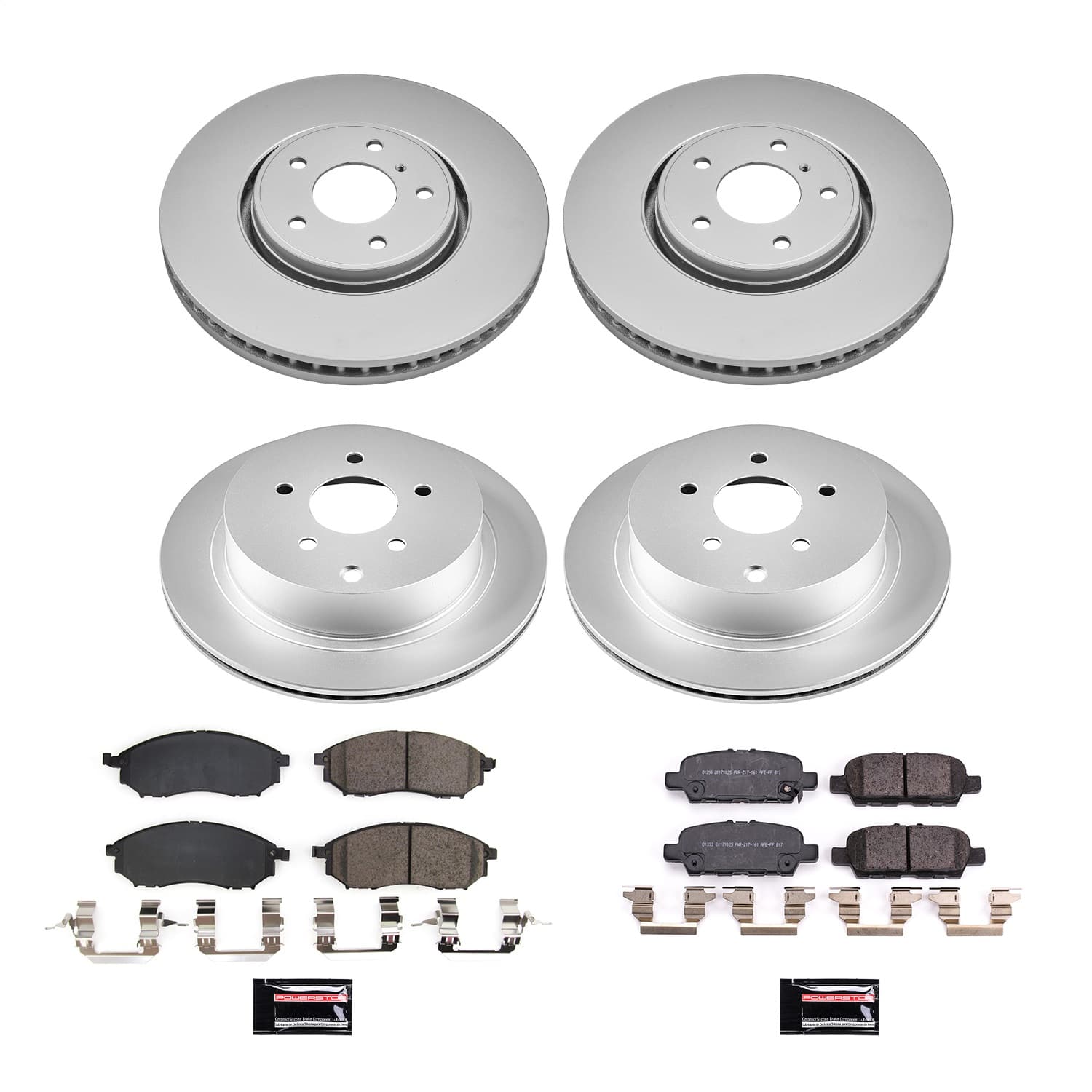 Power Stop - CRK8878 - Front and Rear - Disc Brake Pad and Rotor Kit image 1