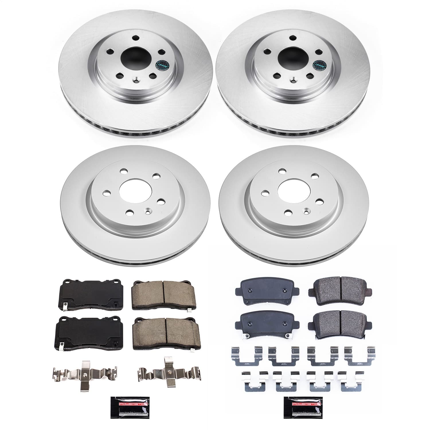Power Stop - CRK8885 - Front and Rear - Disc Brake Pad and Rotor Kit image 1