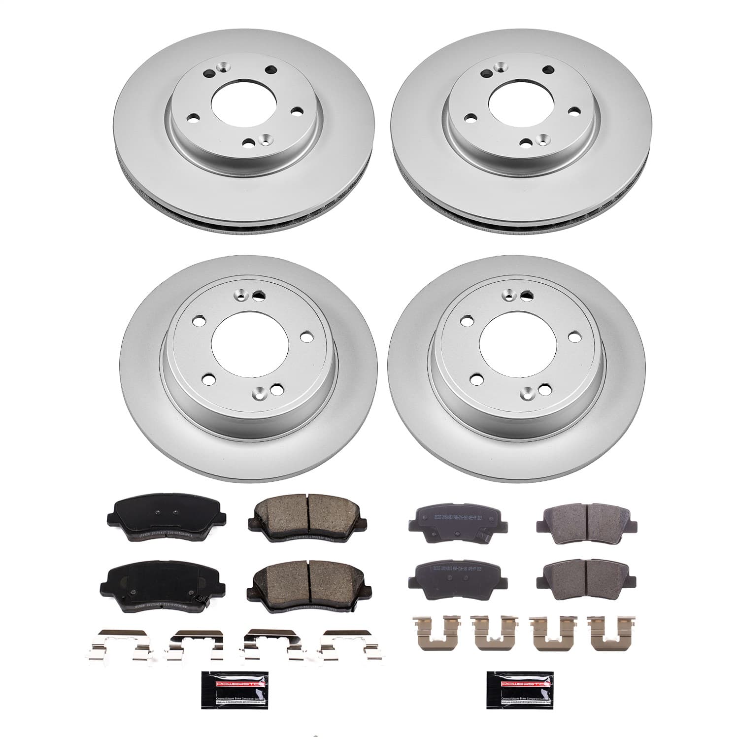 Power Stop - CRK8889 - Front and Rear - Disc Brake Pad and Rotor Kit image 1