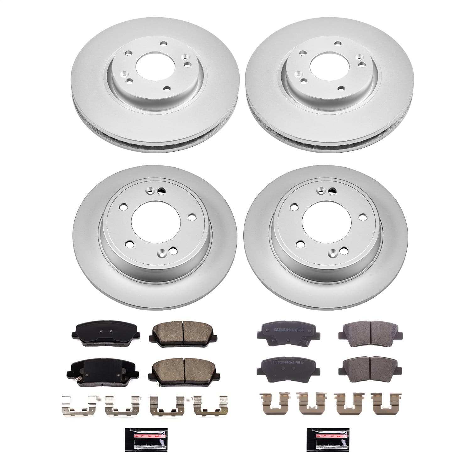Power Stop - CRK8890 - Front and Rear - Disc Brake Pad and Rotor Kit image 1