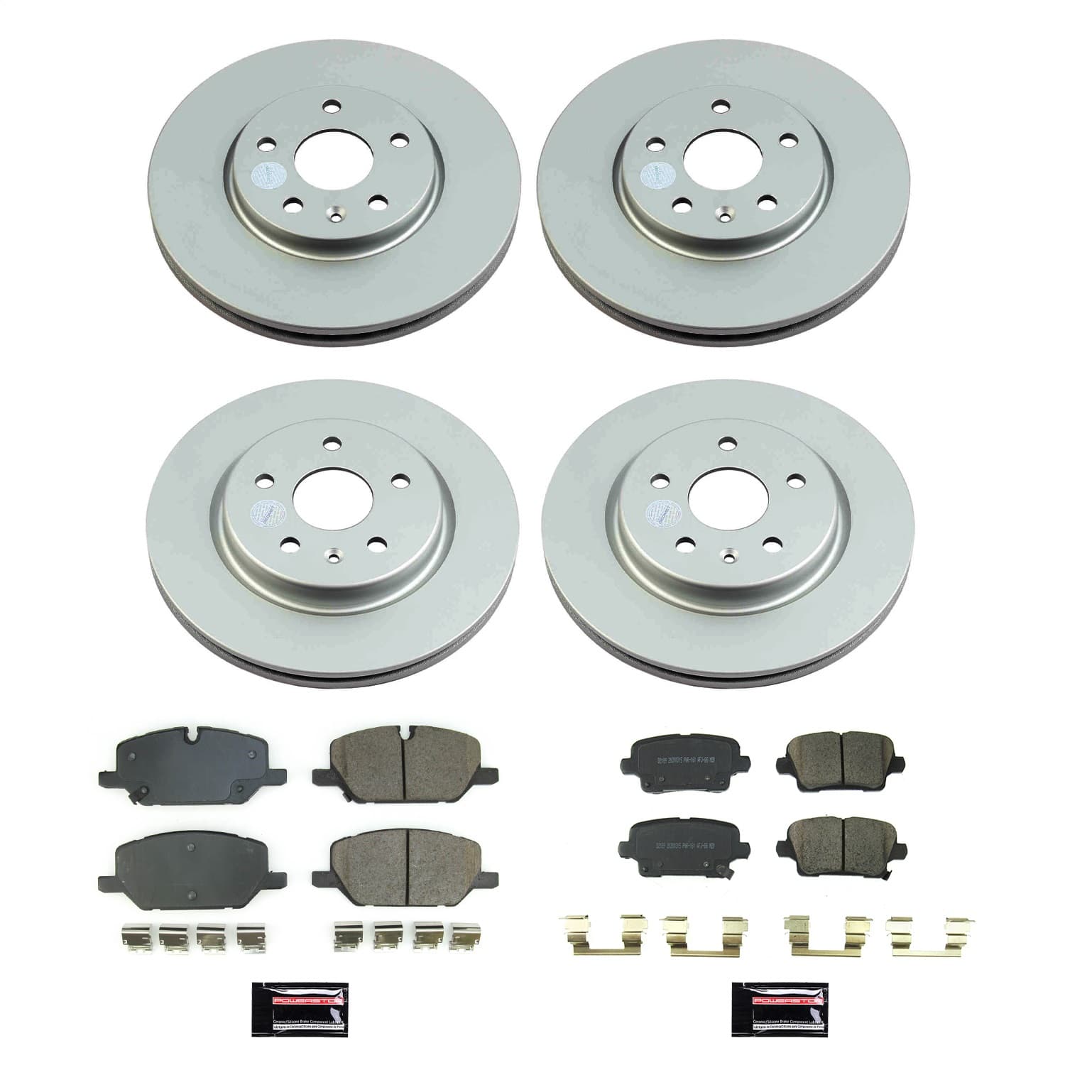 Power Stop - CRK8898 - Front and Rear - Disc Brake Pad and Rotor Kit image 1