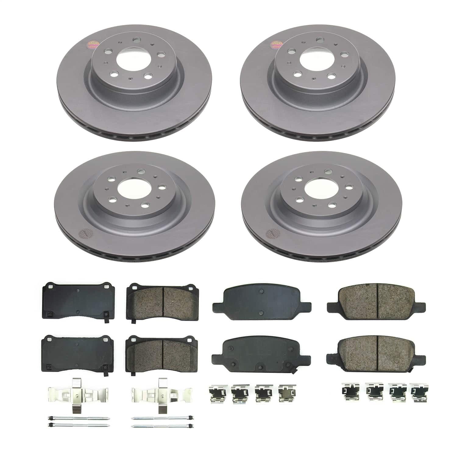 Power Stop - CRK8904 - Front and Rear - Disc Brake Pad and Rotor Kit image 1