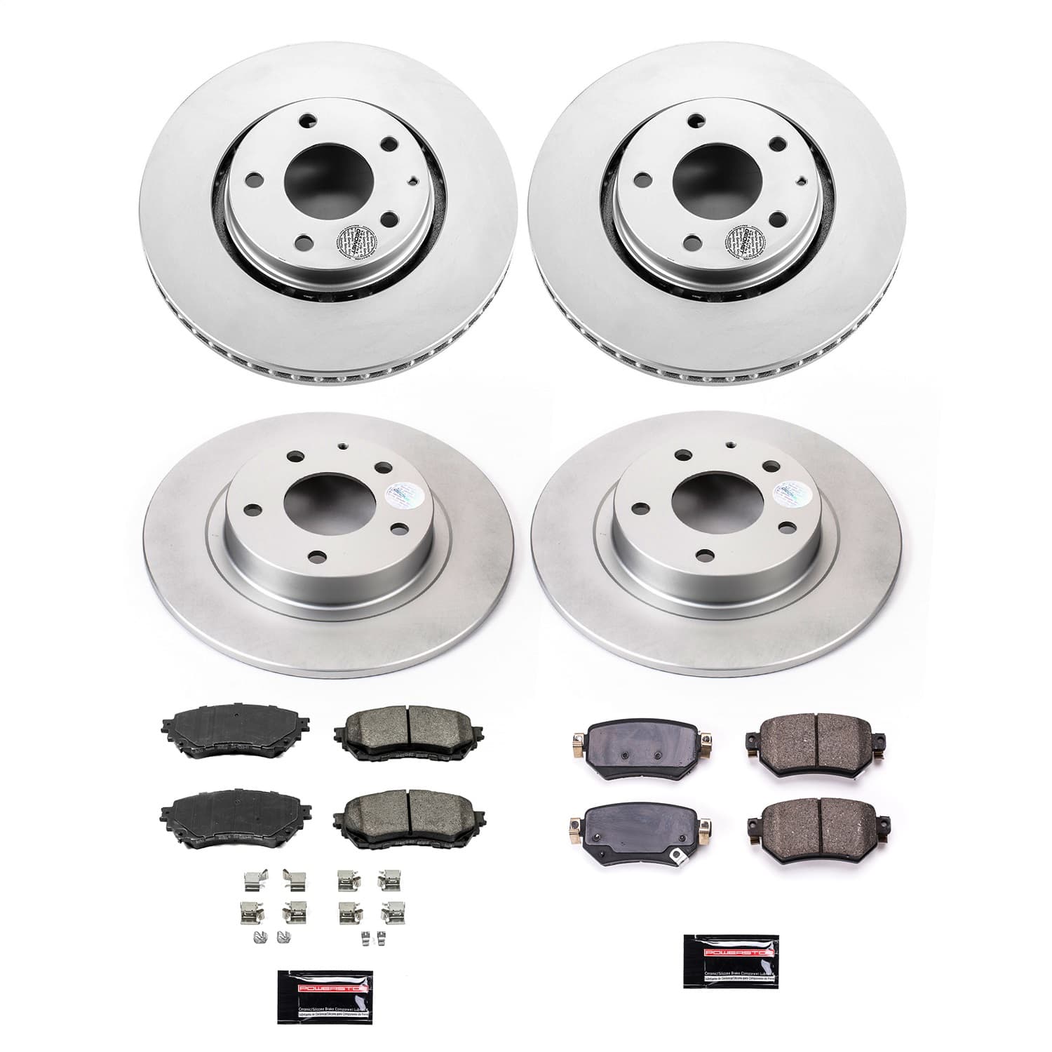 Power Stop - CRK8917 - Front and Rear - Disc Brake Pad and Rotor Kit image 1