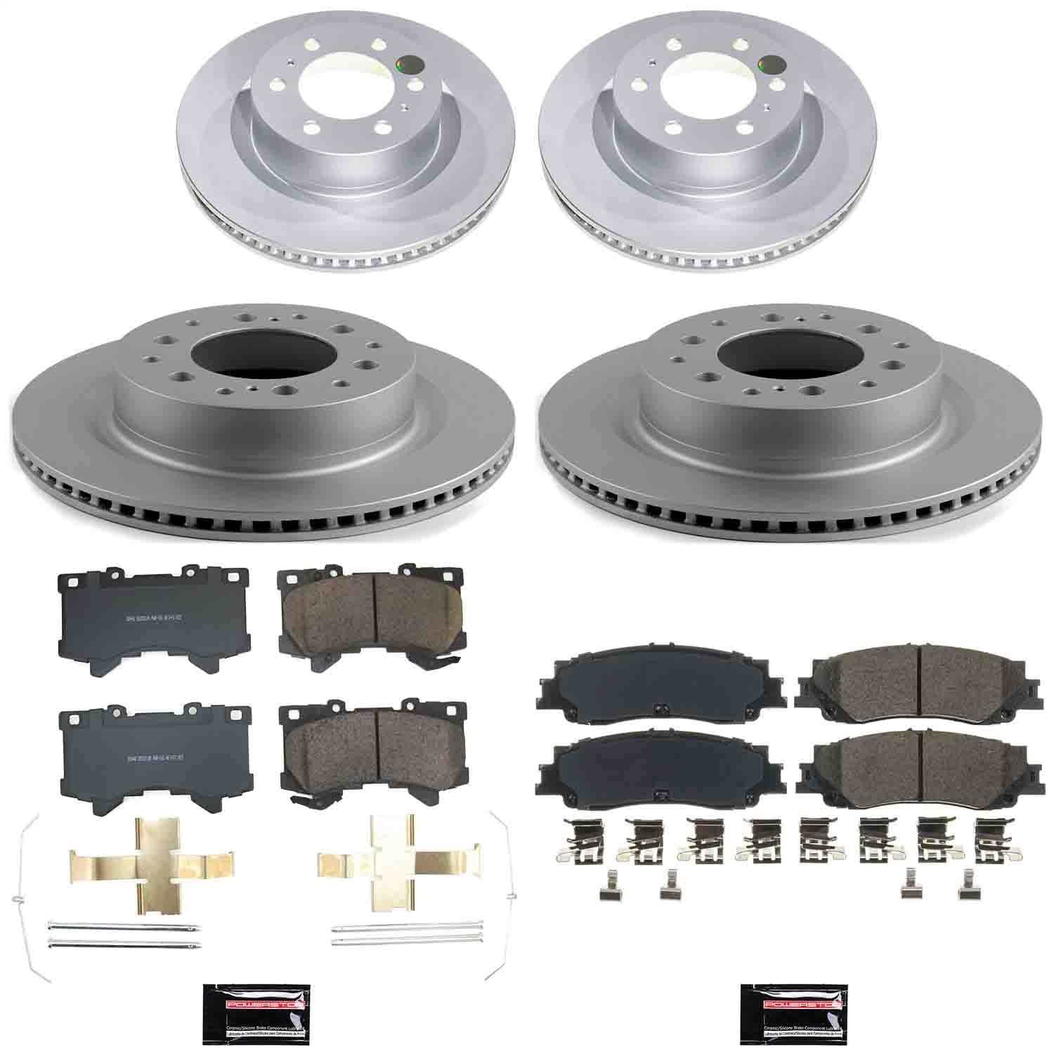 Power Stop - CRK8946 - Front and Rear - Disc Brake Pad and Rotor Kit image 1