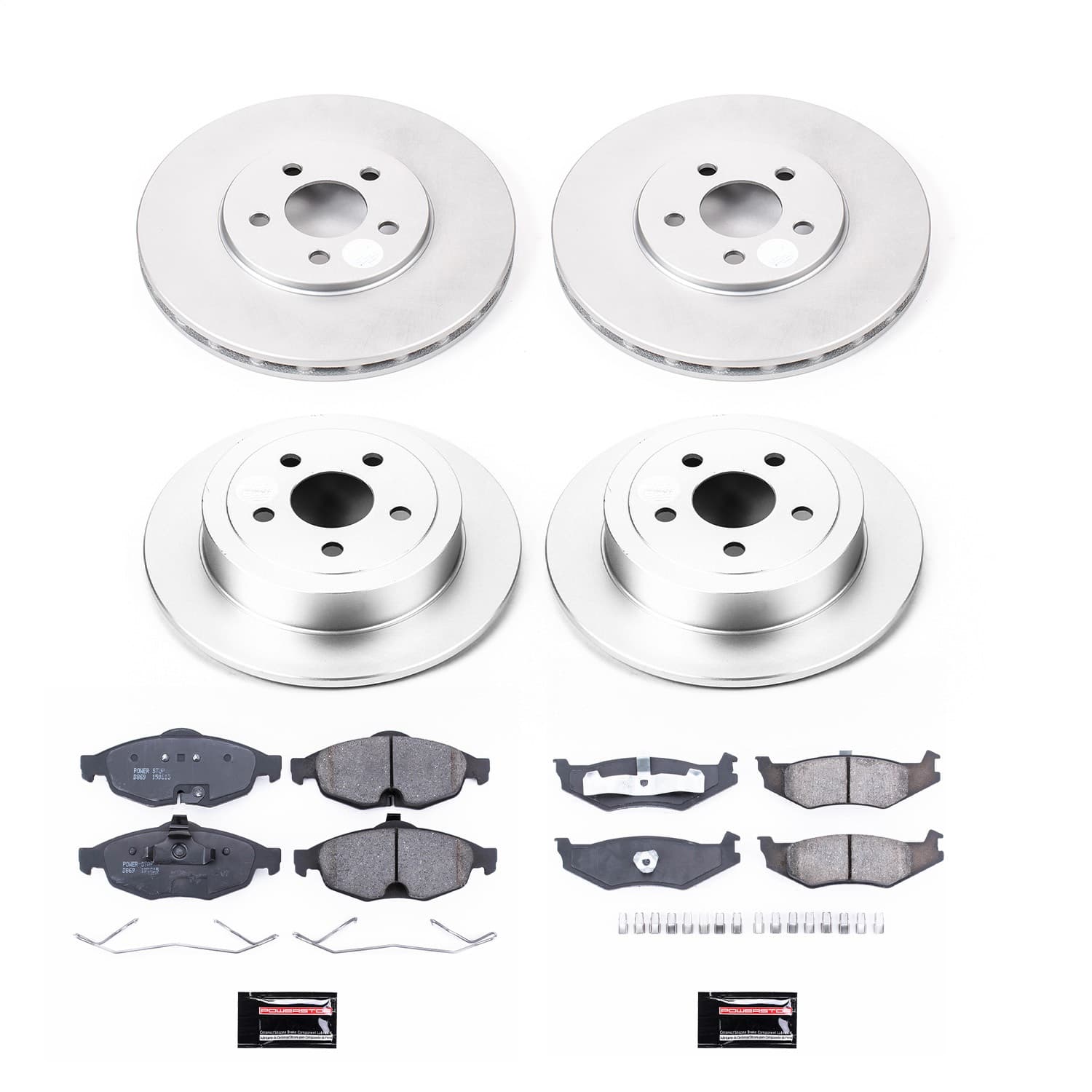 Power Stop - CRK8969 - Front and Rear - Disc Brake Pad and Rotor Kit image 1