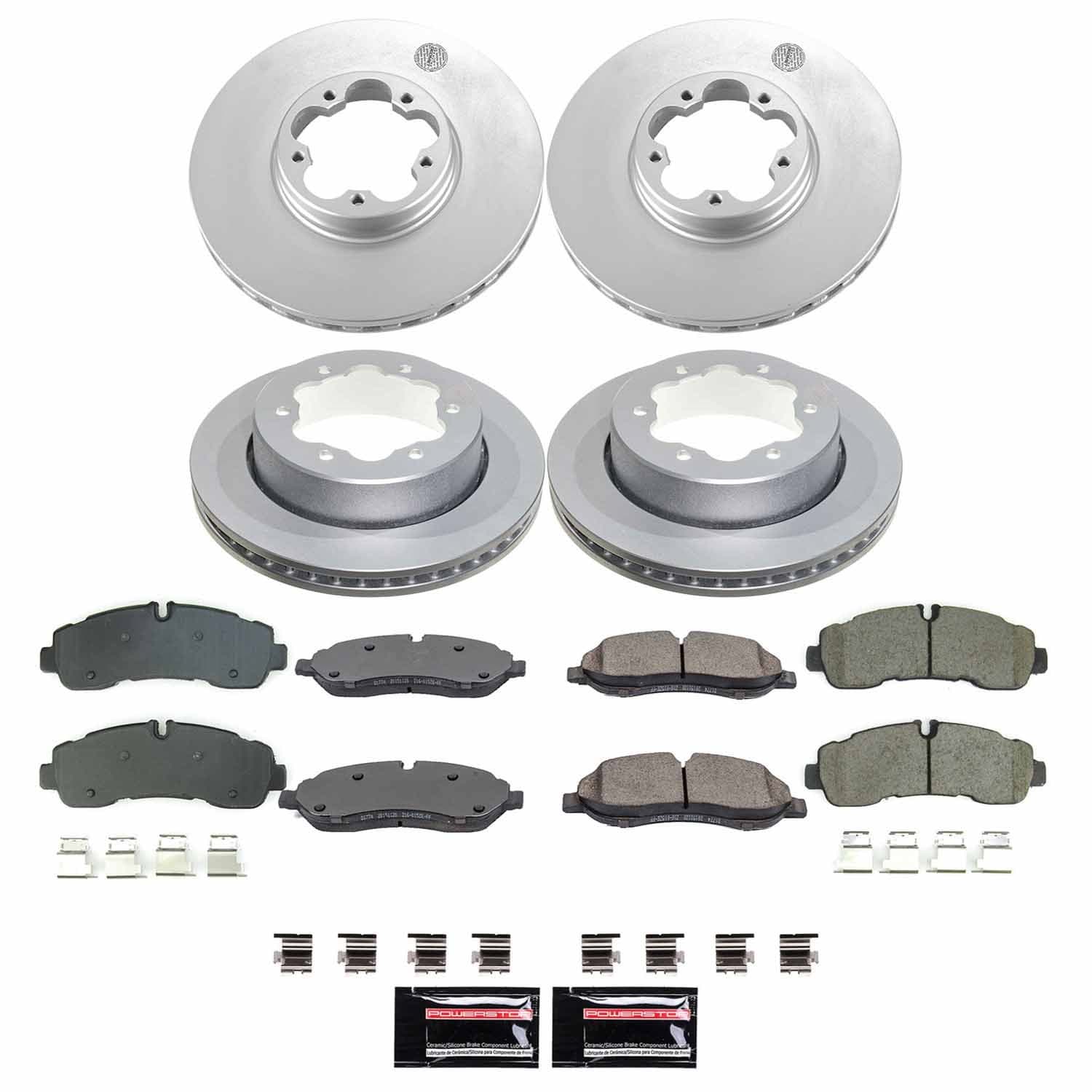 Power Stop - CRK8982 - Front and Rear - Disc Brake Pad and Rotor Kit image 1