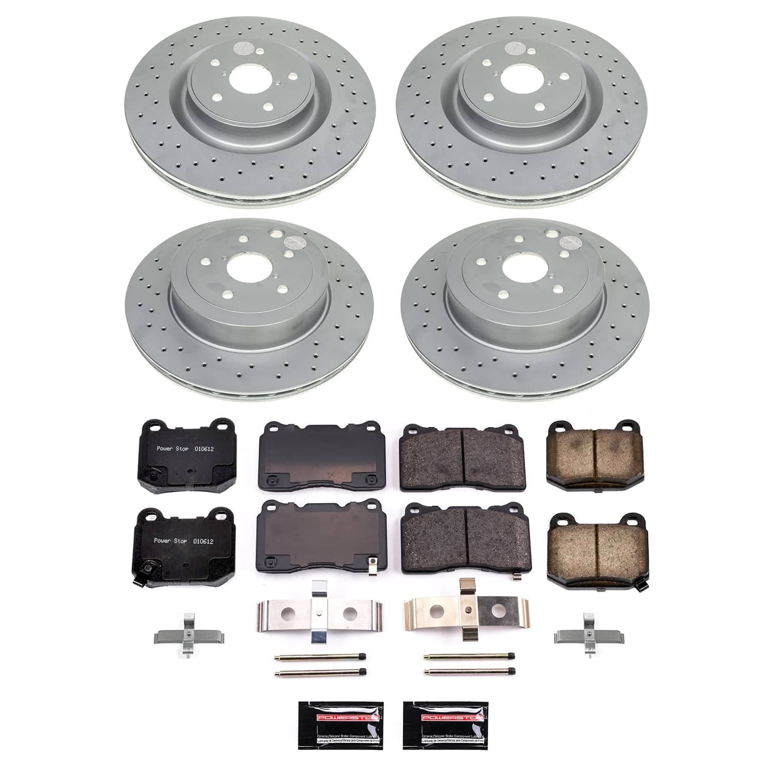 Power Stop - CRK9096 - Front and Rear - Disc Brake Pad and Rotor Kit image 1