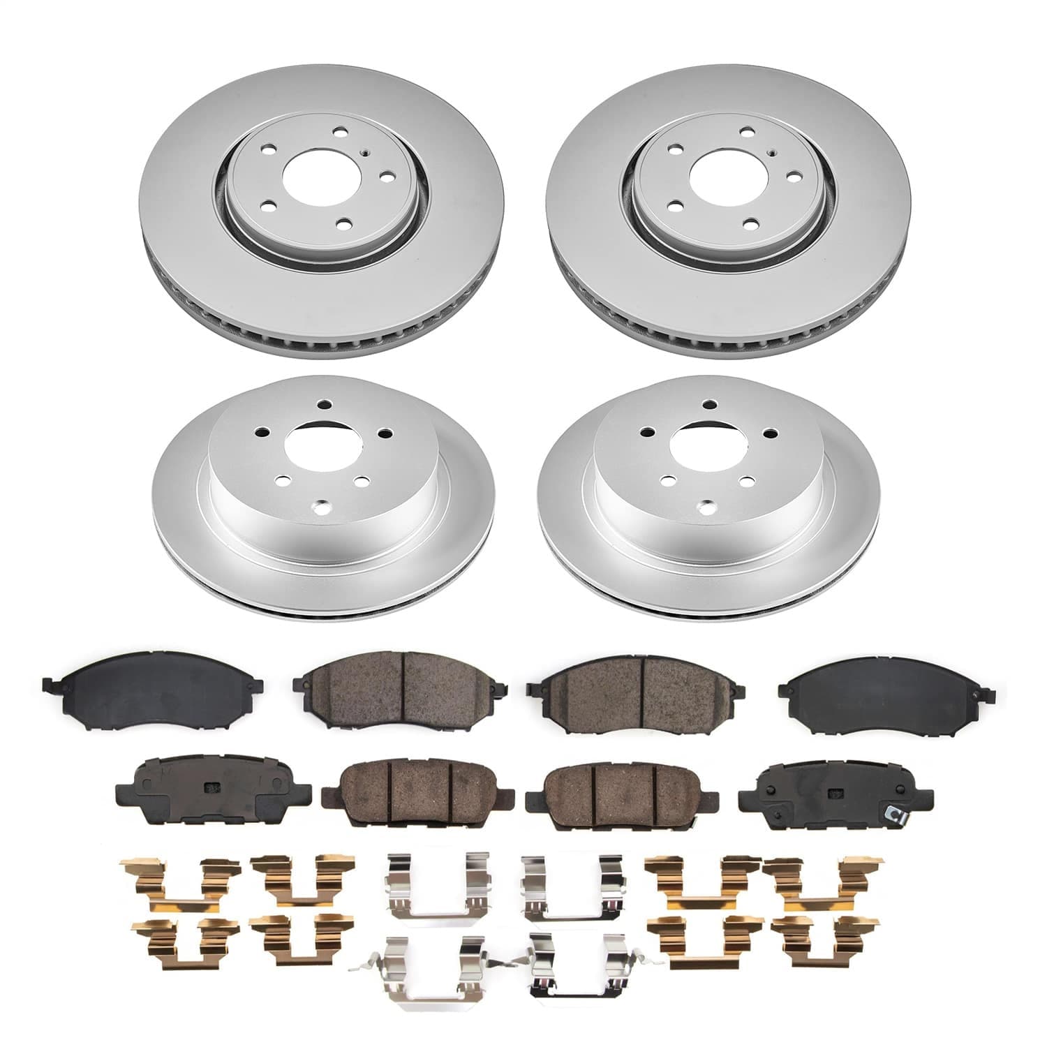 Power Stop - CRK9135 - Front and Rear - Disc Brake Pad and Rotor Kit image 1