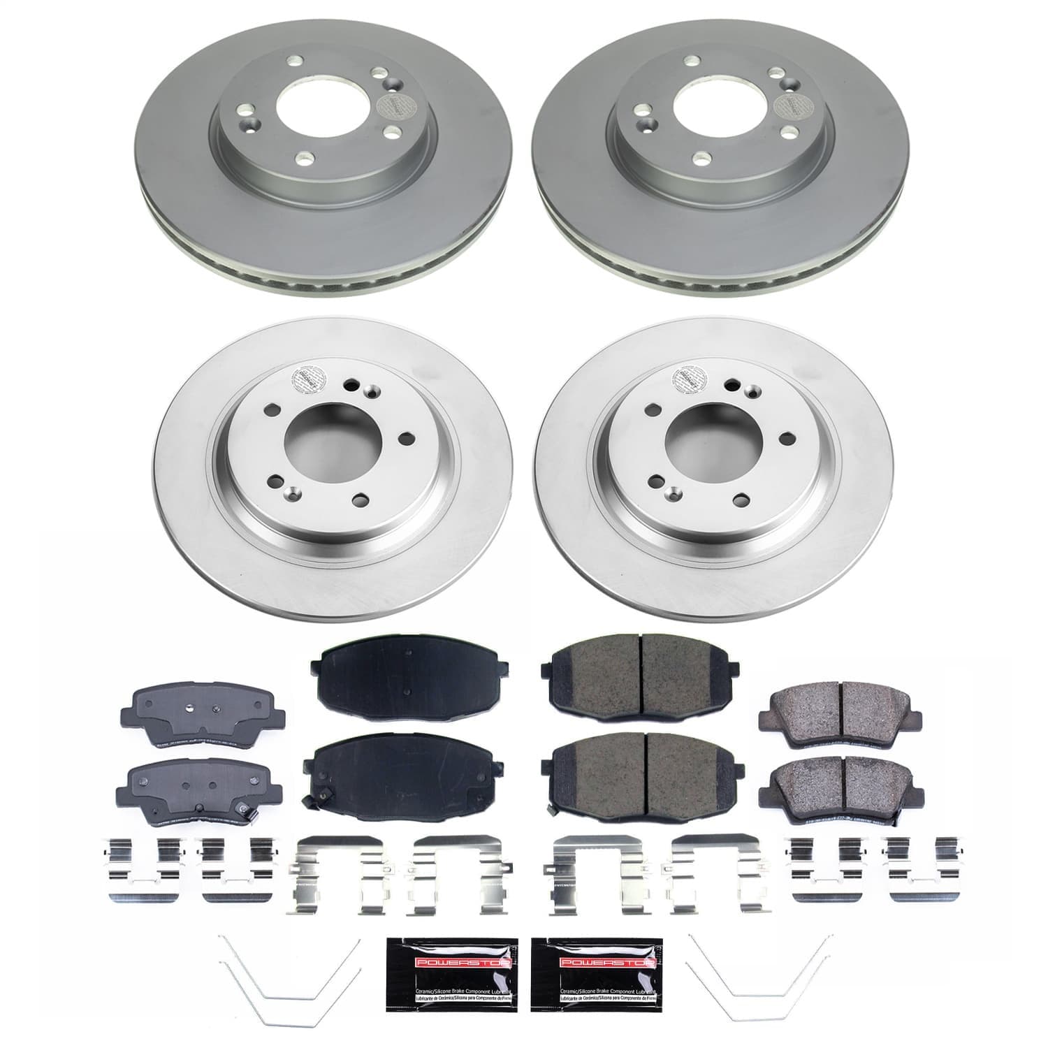 Power Stop - CRK9140 - Front and Rear - Disc Brake Pad and Rotor Kit image 1