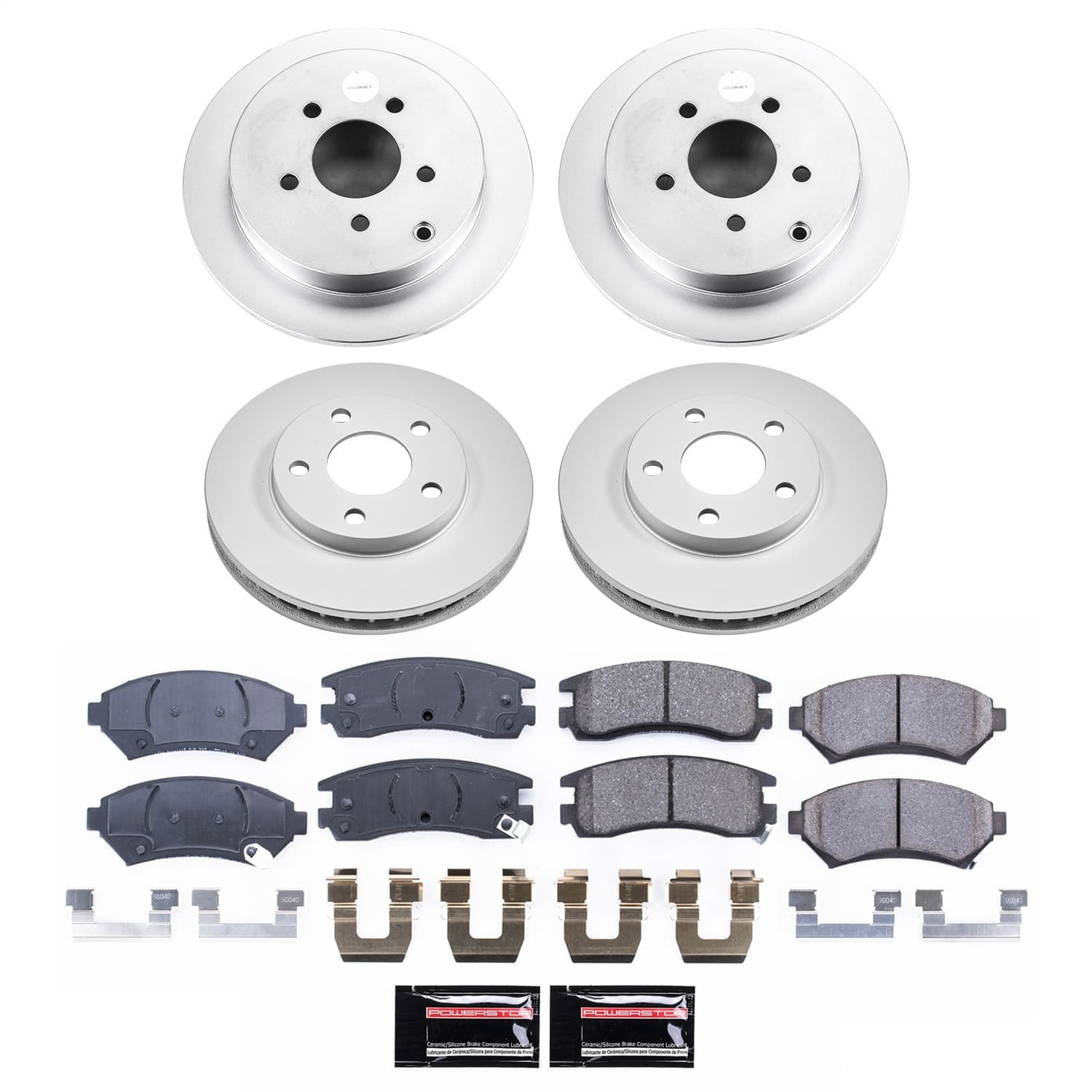 Power Stop - CRK9142 - Front and Rear - Disc Brake Pad and Rotor Kit image 1