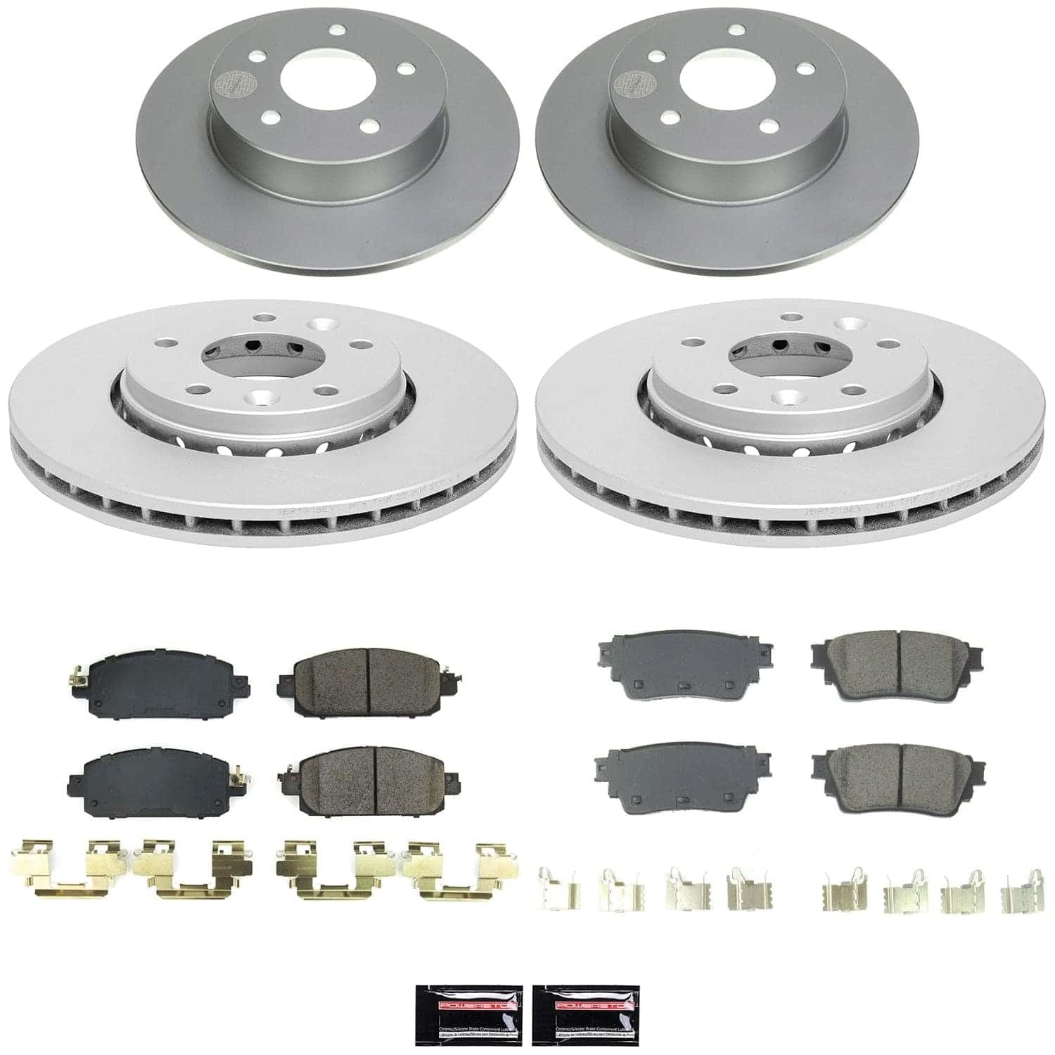 Power Stop - CRK9182 - Front and Rear - Disc Brake Pad and Rotor Kit image 1