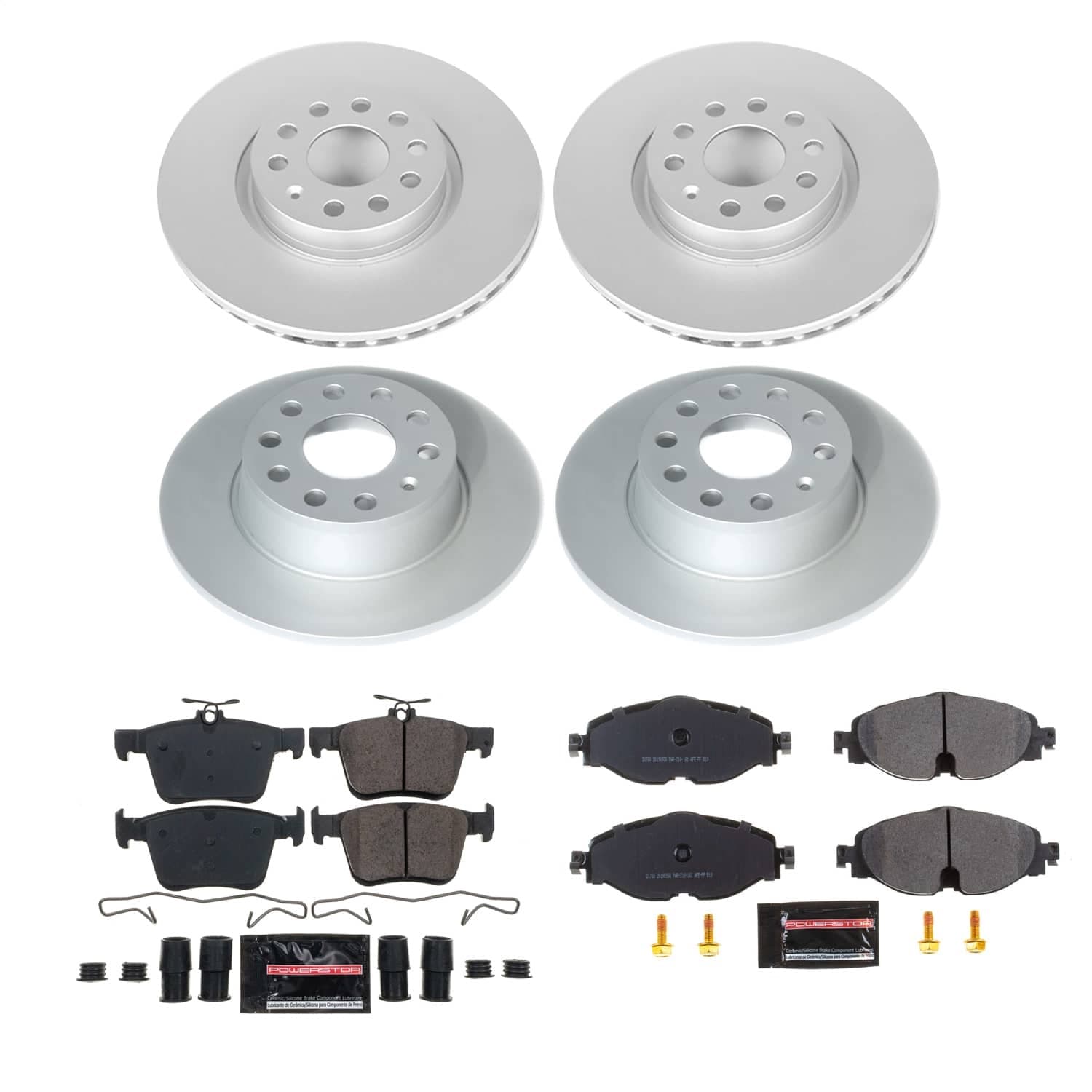 Power Stop - CRK9193 - Front and Rear - Disc Brake Pad and Rotor Kit image 1