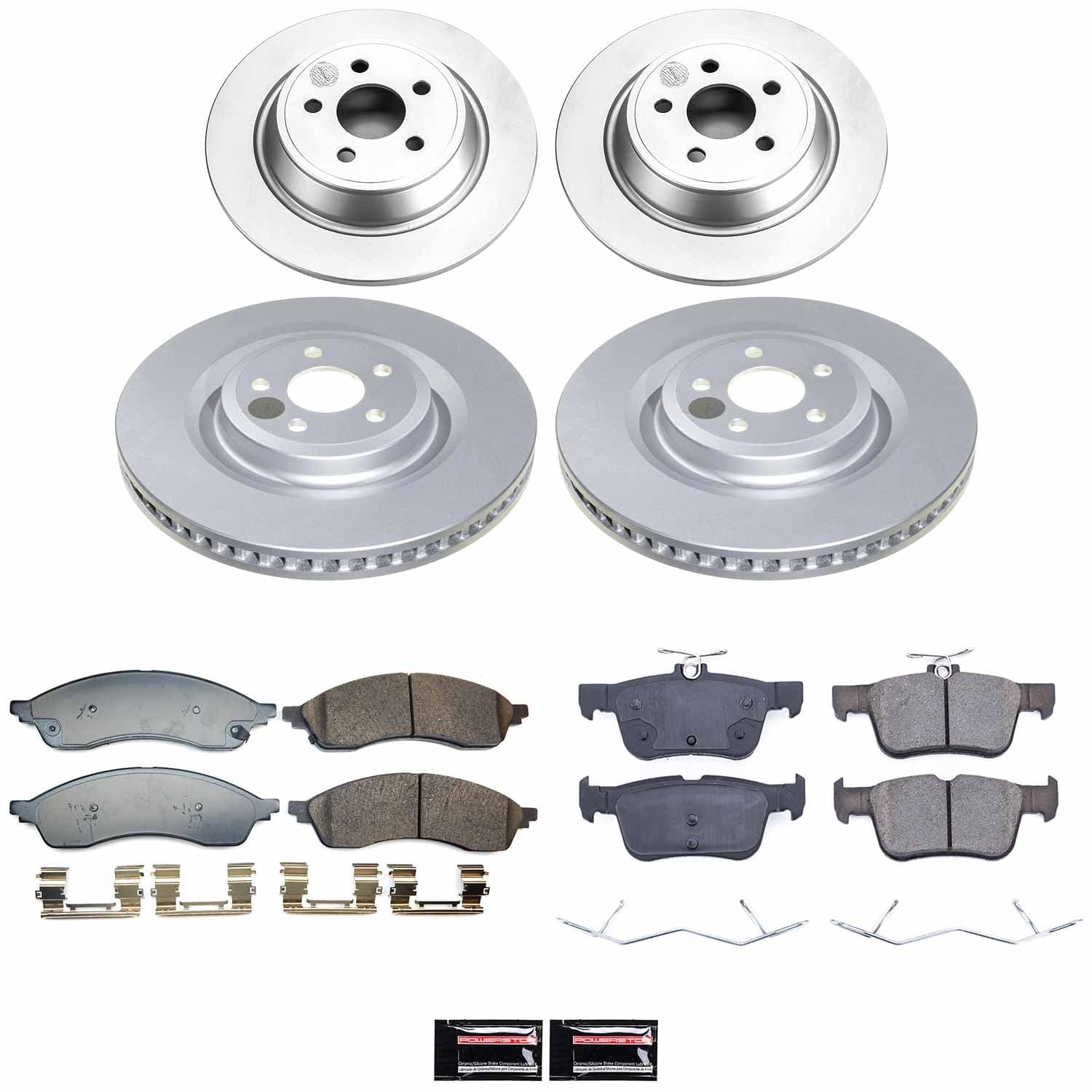 Power Stop - CRK9228 - Front and Rear - Disc Brake Pad and Rotor Kit image 1