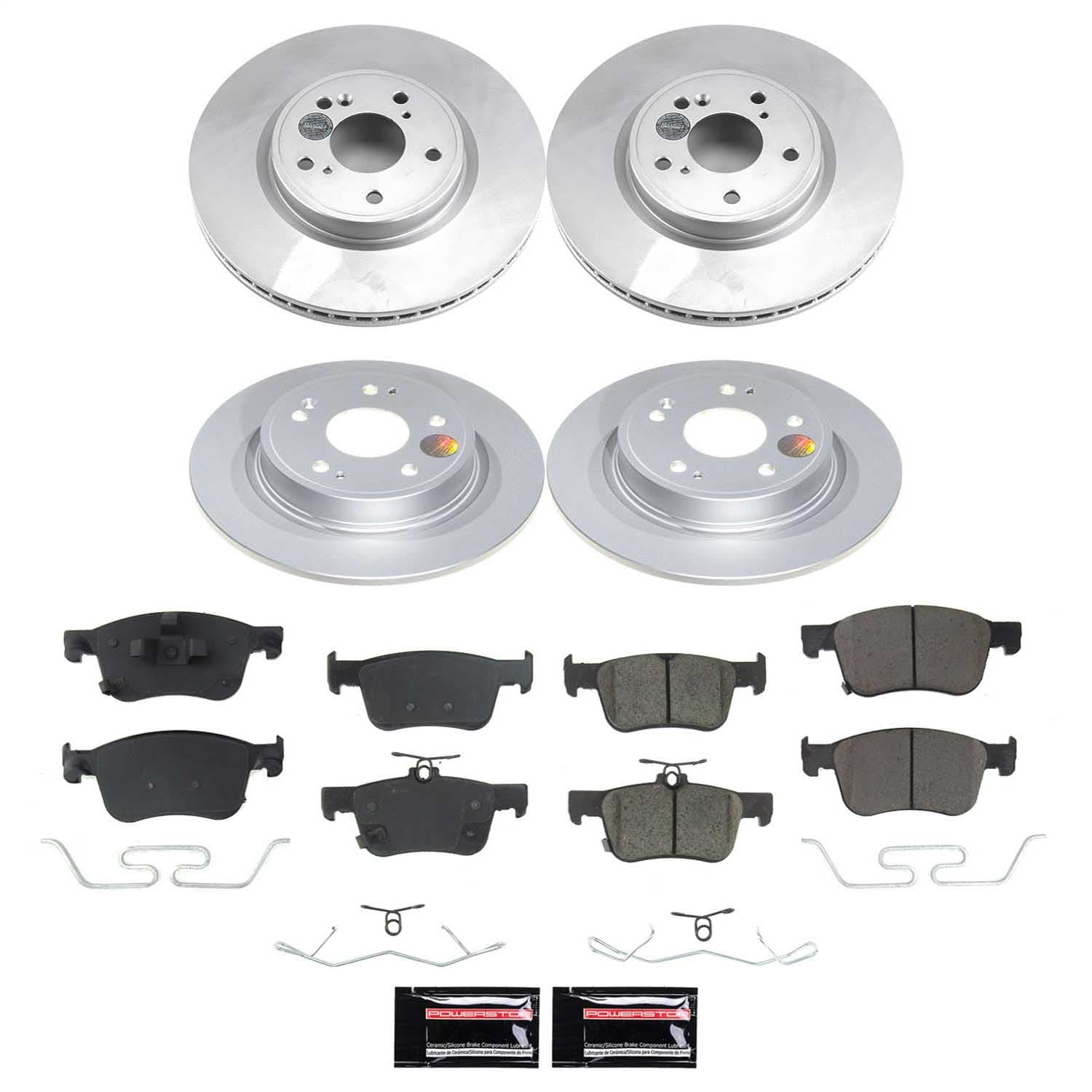 Power Stop - CRK9233 - Front and Rear - Disc Brake Pad and Rotor Kit image 1