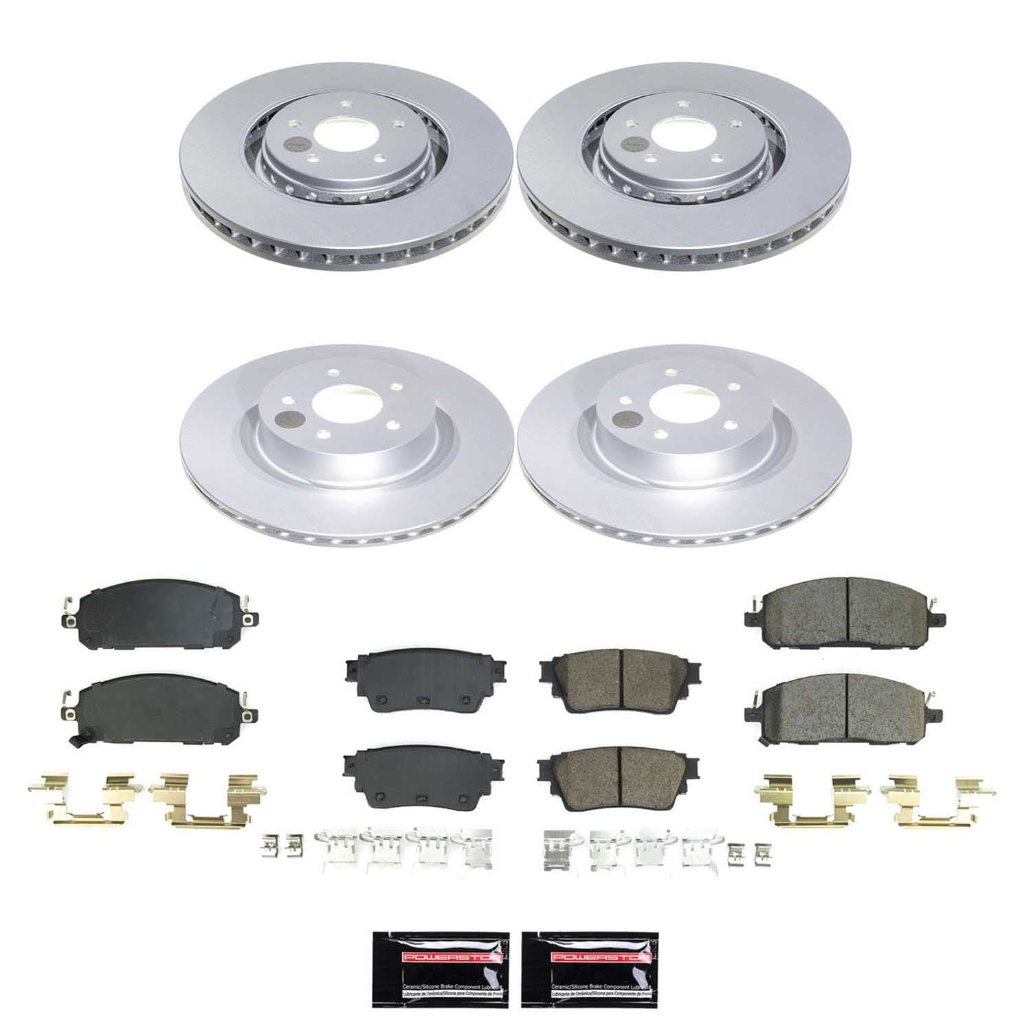 Power Stop - CRK9236 - Front and Rear - Disc Brake Pad and Rotor Kit image 1