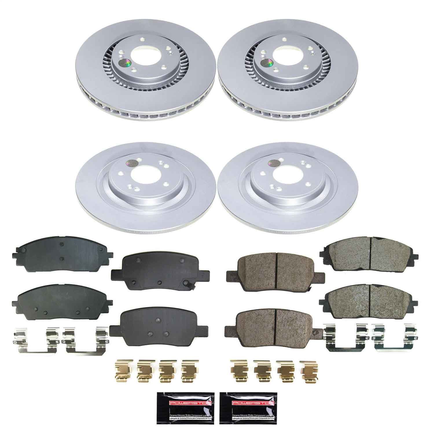 Power Stop - CRK9238 - Front and Rear - Disc Brake Pad and Rotor Kit image 1