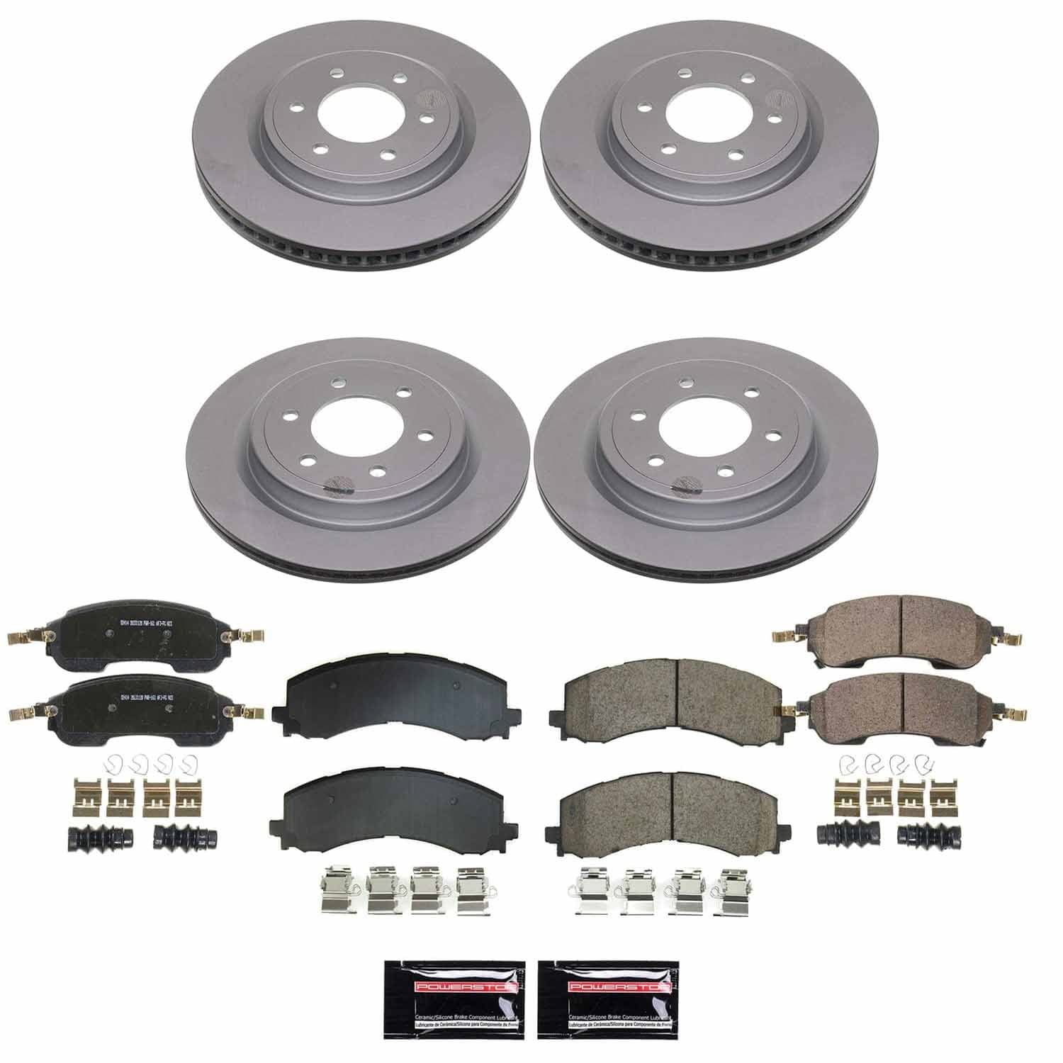 Power Stop - CRK9244 - Front and Rear - Disc Brake Pad and Rotor Kit image 1