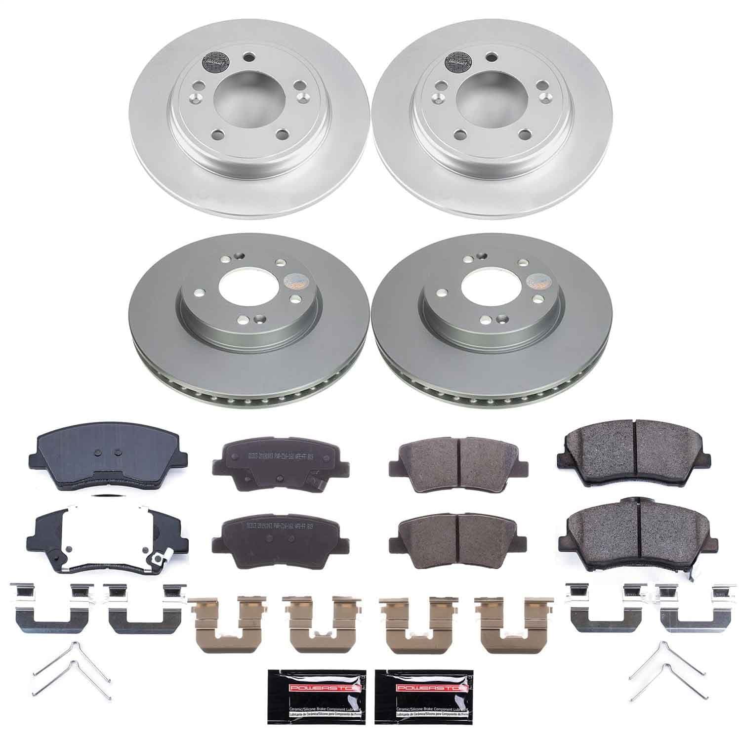 Power Stop - CRK9247 - Front and Rear - Disc Brake Pad and Rotor Kit image 1