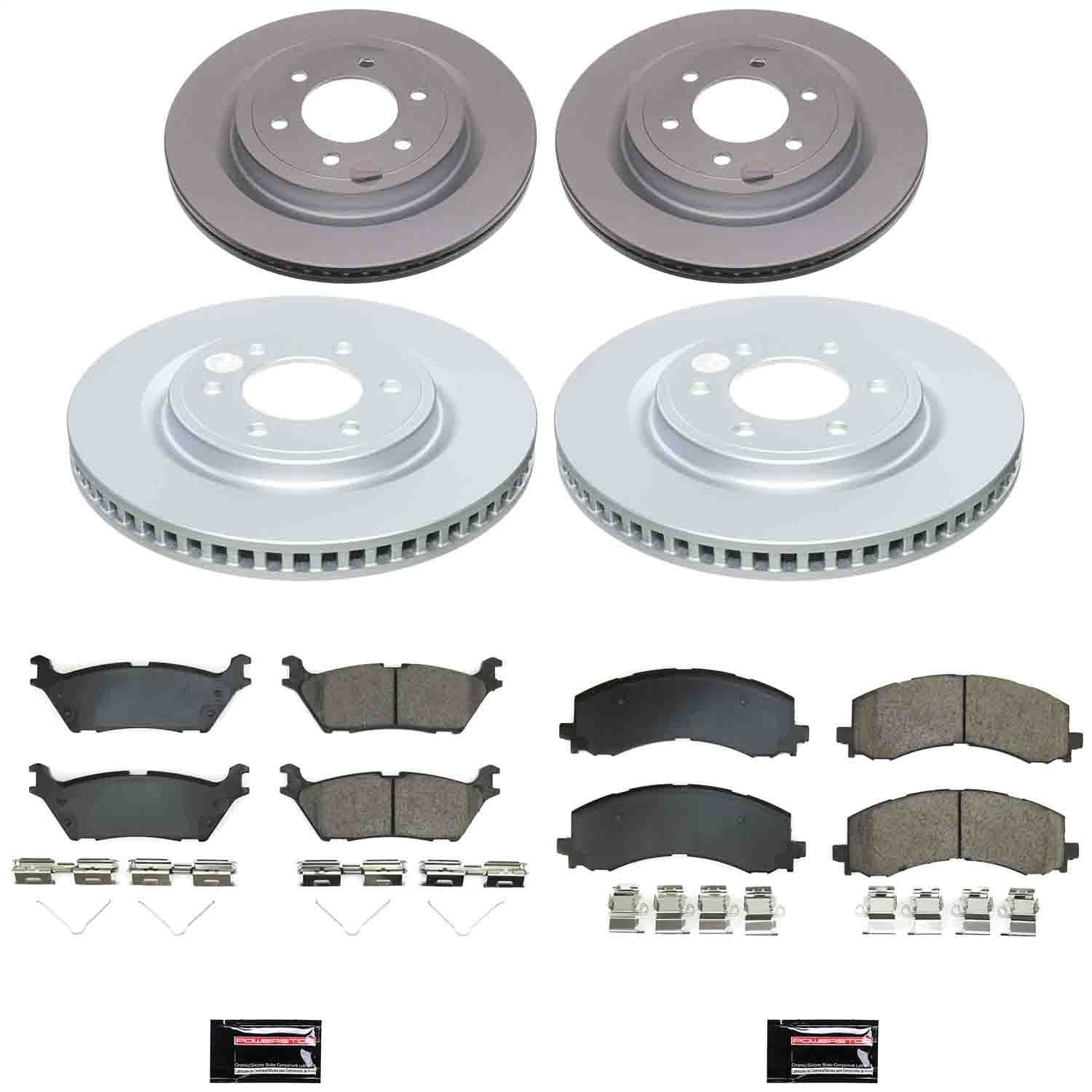 Power Stop - CRK9267 - Front and Rear - Disc Brake Pad and Rotor Kit image 1