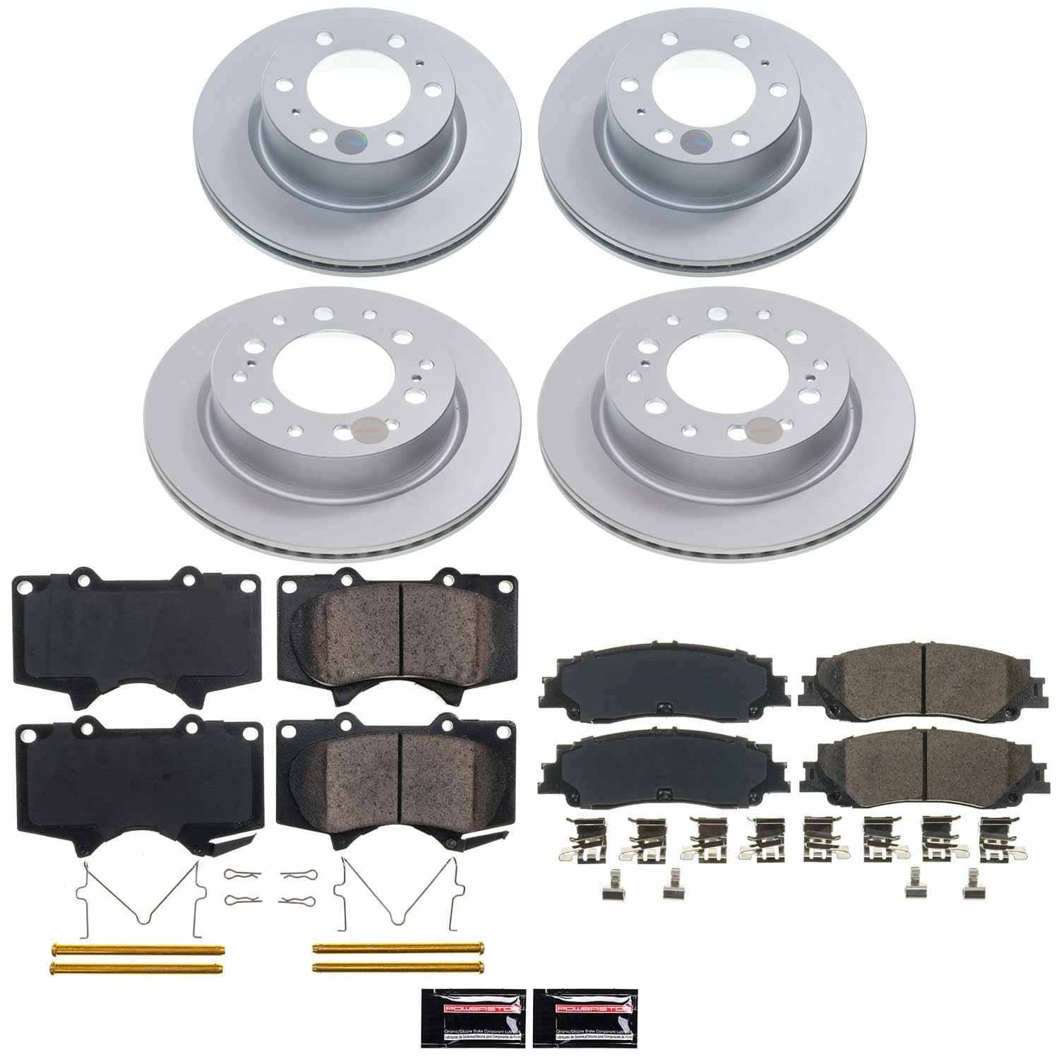 Power Stop - CRK9318 - Front and Rear - Disc Brake Pad and Rotor Kit image 1
