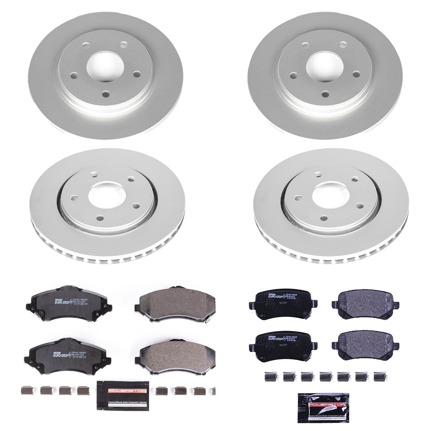 Power Stop - ESK4015 - Front and Rear - Disc Brake Pad and Rotor Kit image 1