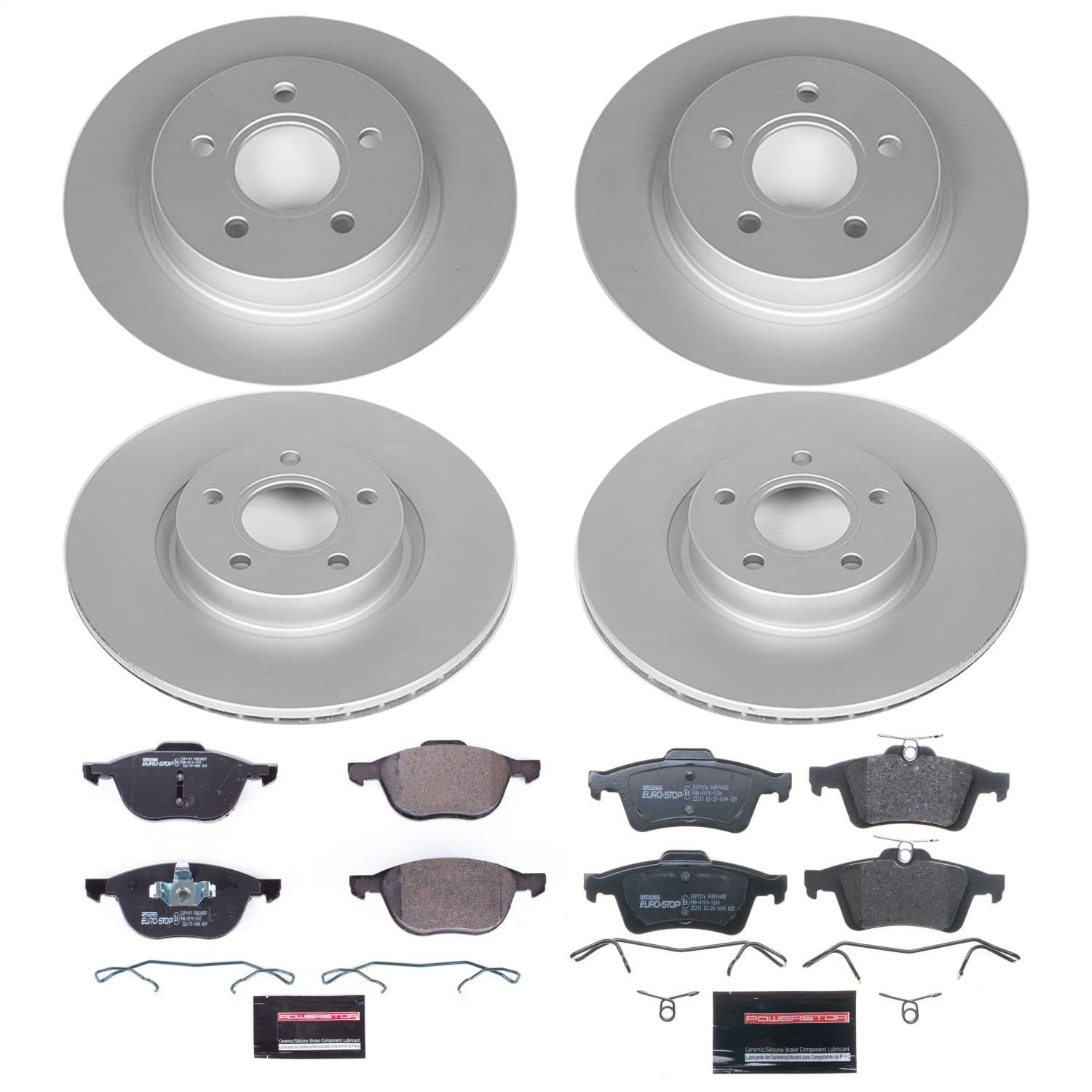 Power Stop - ESK4051 - Front and Rear - Disc Brake Pad and Rotor Kit image 1