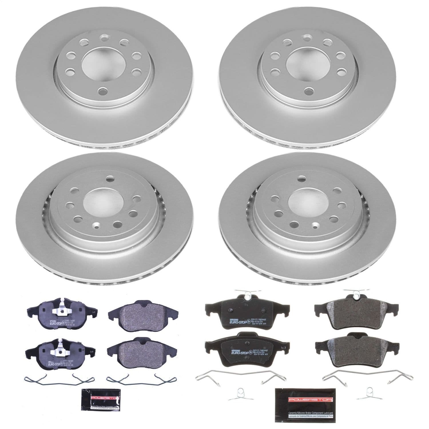 Power Stop - ESK4054 - Front and Rear - Disc Brake Pad and Rotor Kit image 1