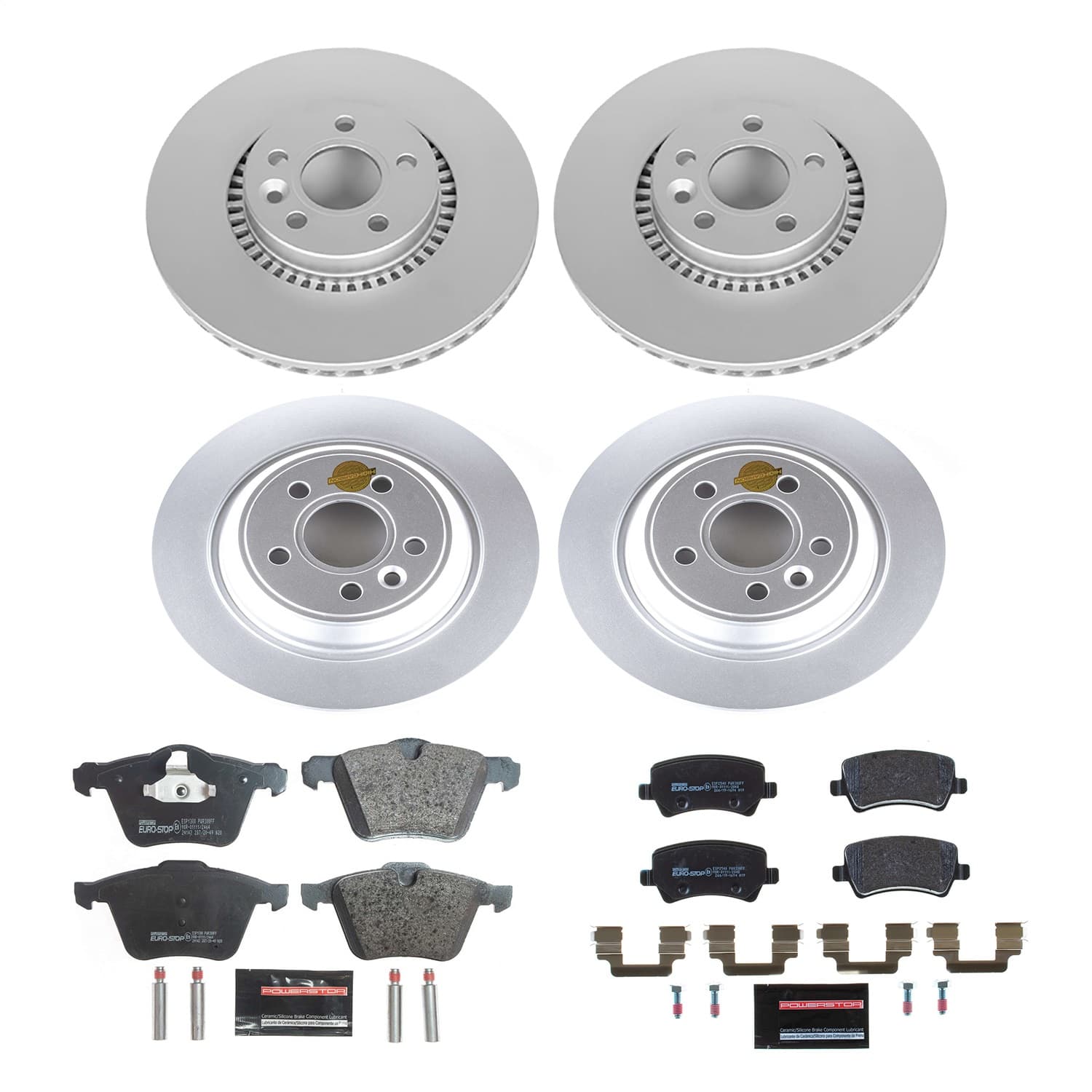 Power Stop - ESK4121 - Front and Rear - Disc Brake Pad and Rotor Kit image 1