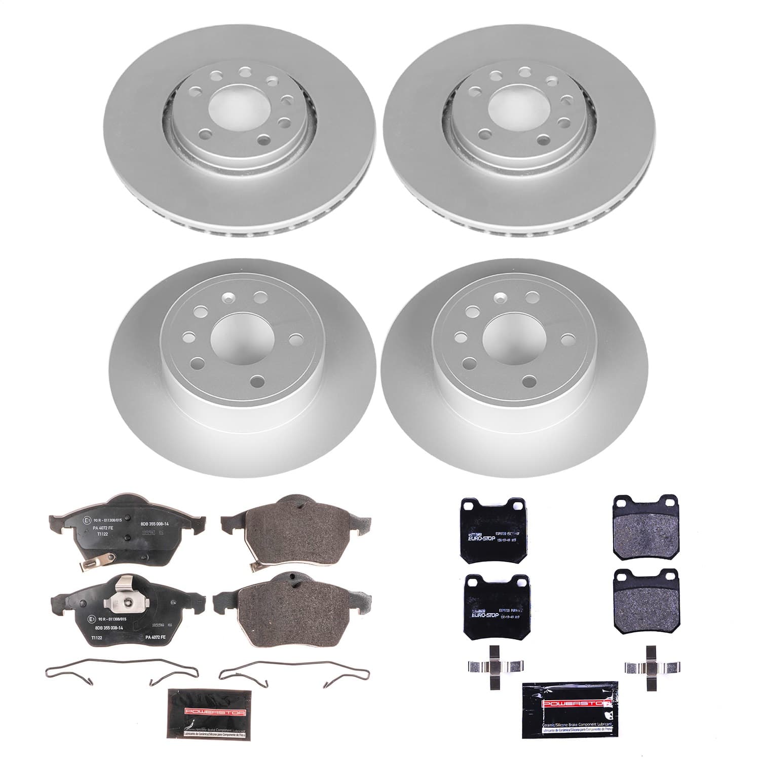 Power Stop - ESK4388 - Front and Rear - Disc Brake Pad and Rotor Kit image 1