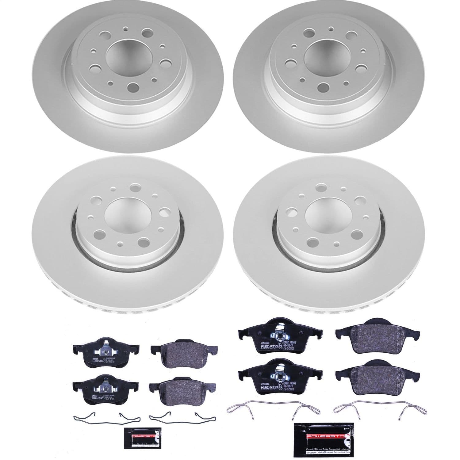 Power Stop - ESK4430 - Front and Rear - Disc Brake Pad and Rotor Kit image 1