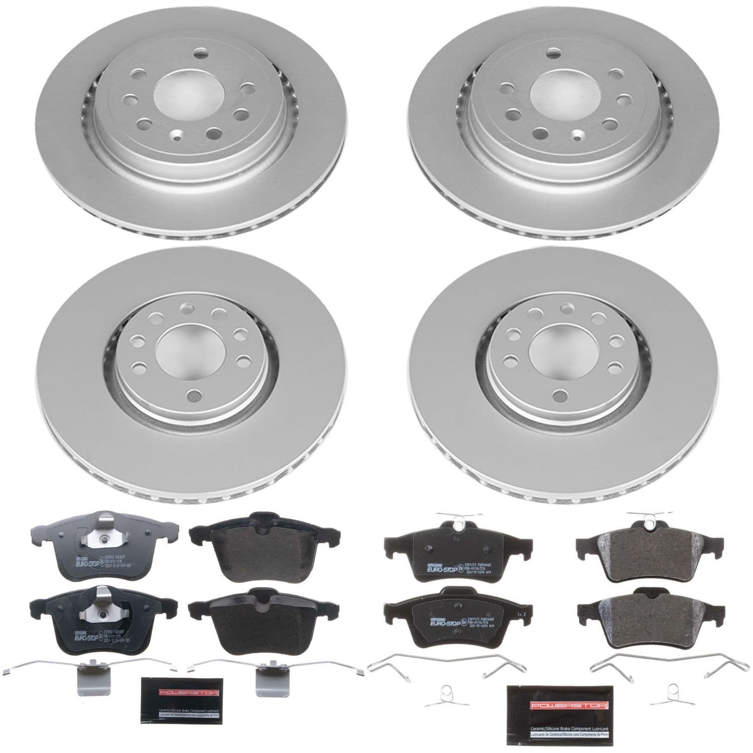 Power Stop - ESK5348 - Front and Rear - Disc Brake Pad and Rotor Kit image 1