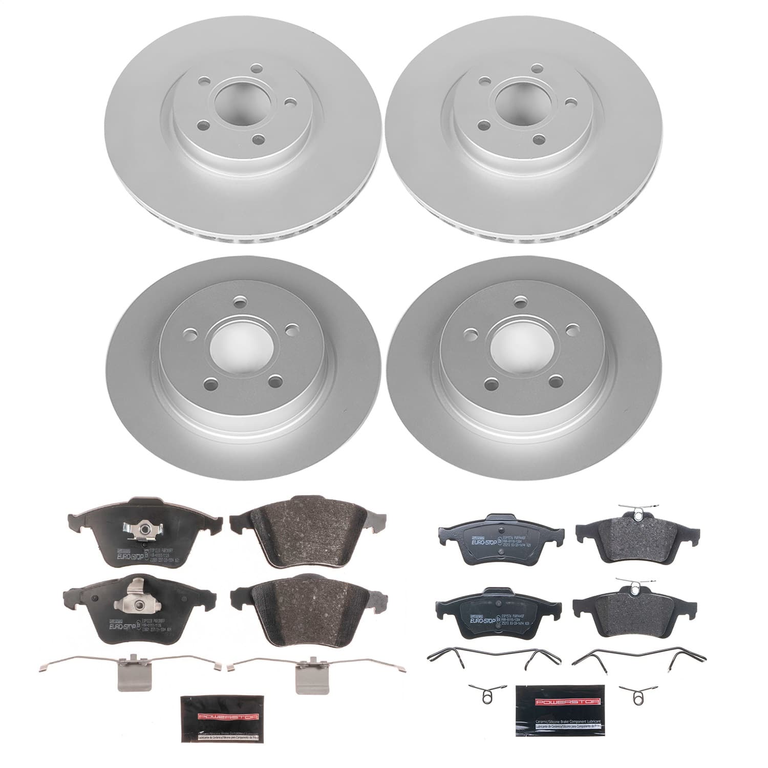 Power Stop - ESK5469 - Front and Rear - Disc Brake Pad and Rotor Kit image 1