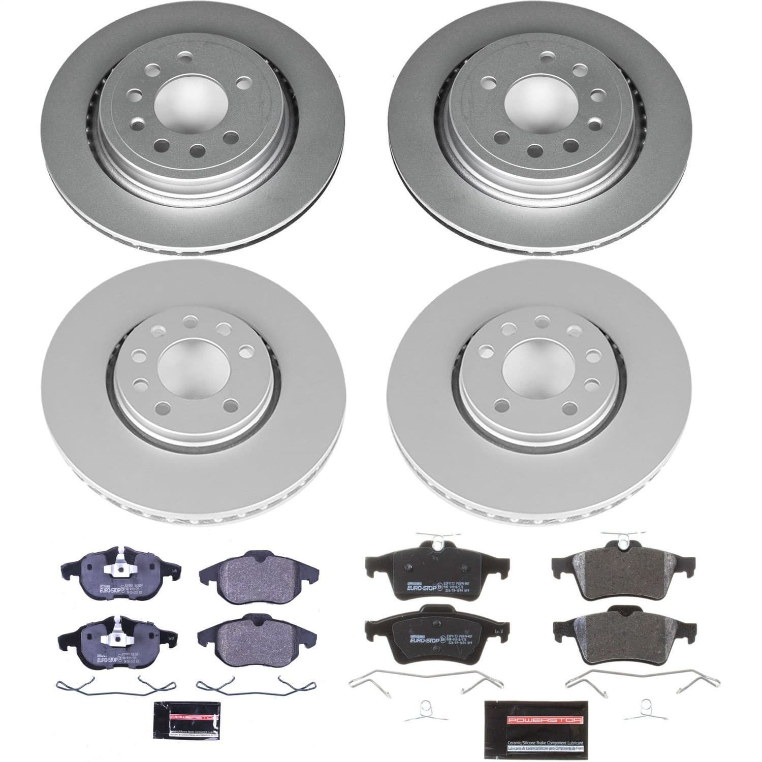 Power Stop - ESK5736 - Front and Rear - Disc Brake Pad and Rotor Kit image 1