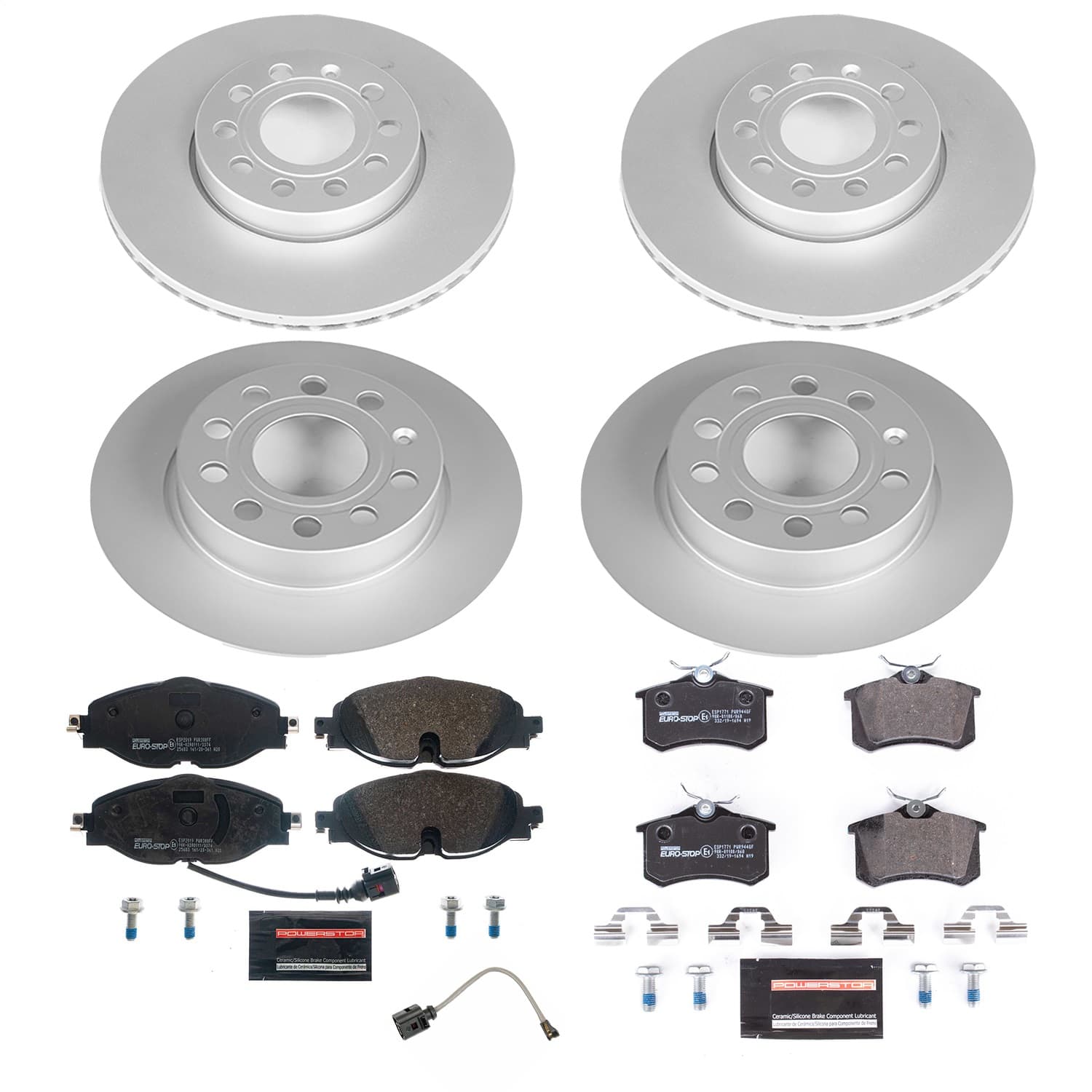 Power Stop - ESK7109 - Front and Rear - Disc Brake Pad and Rotor Kit image 1