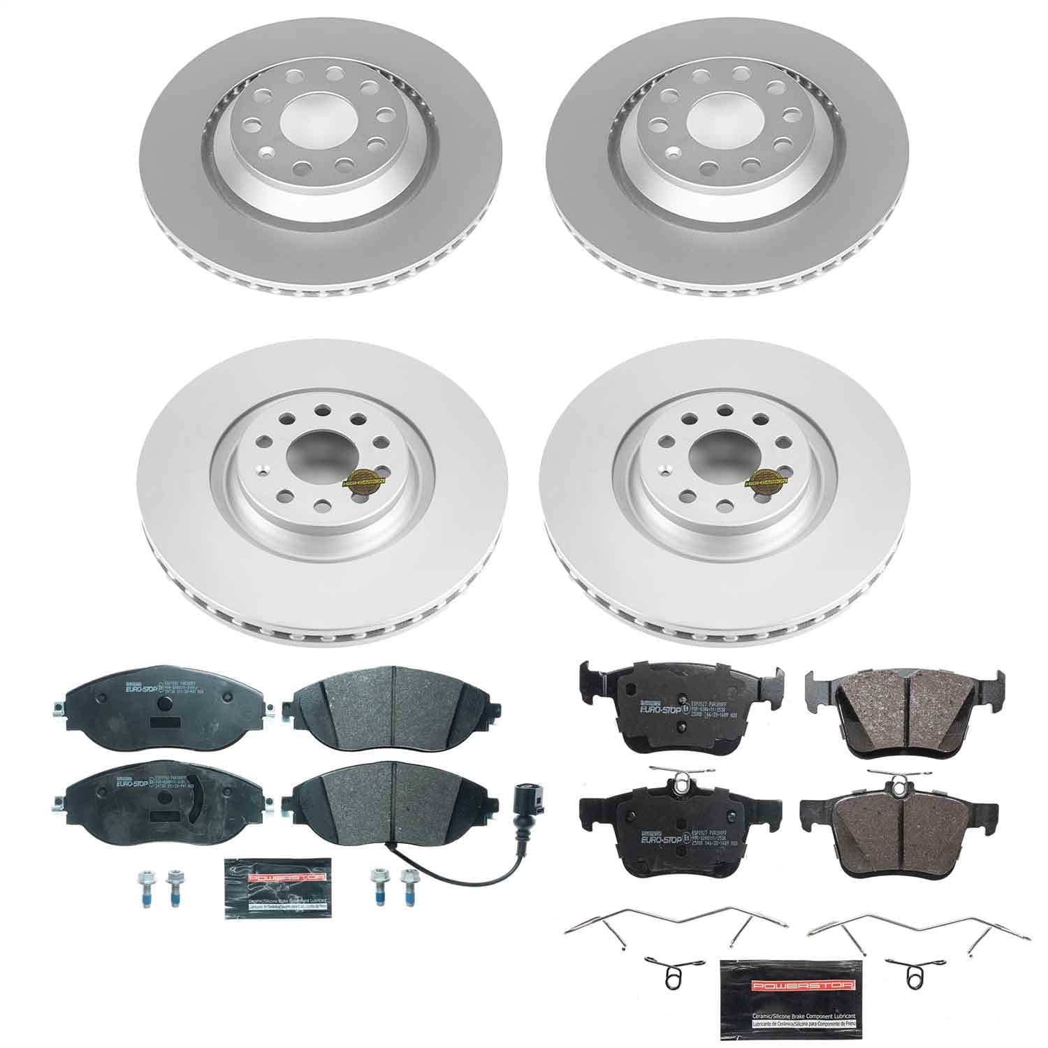 Power Stop - ESK7253 - Front and Rear - Disc Brake Pad and Rotor Kit image 1